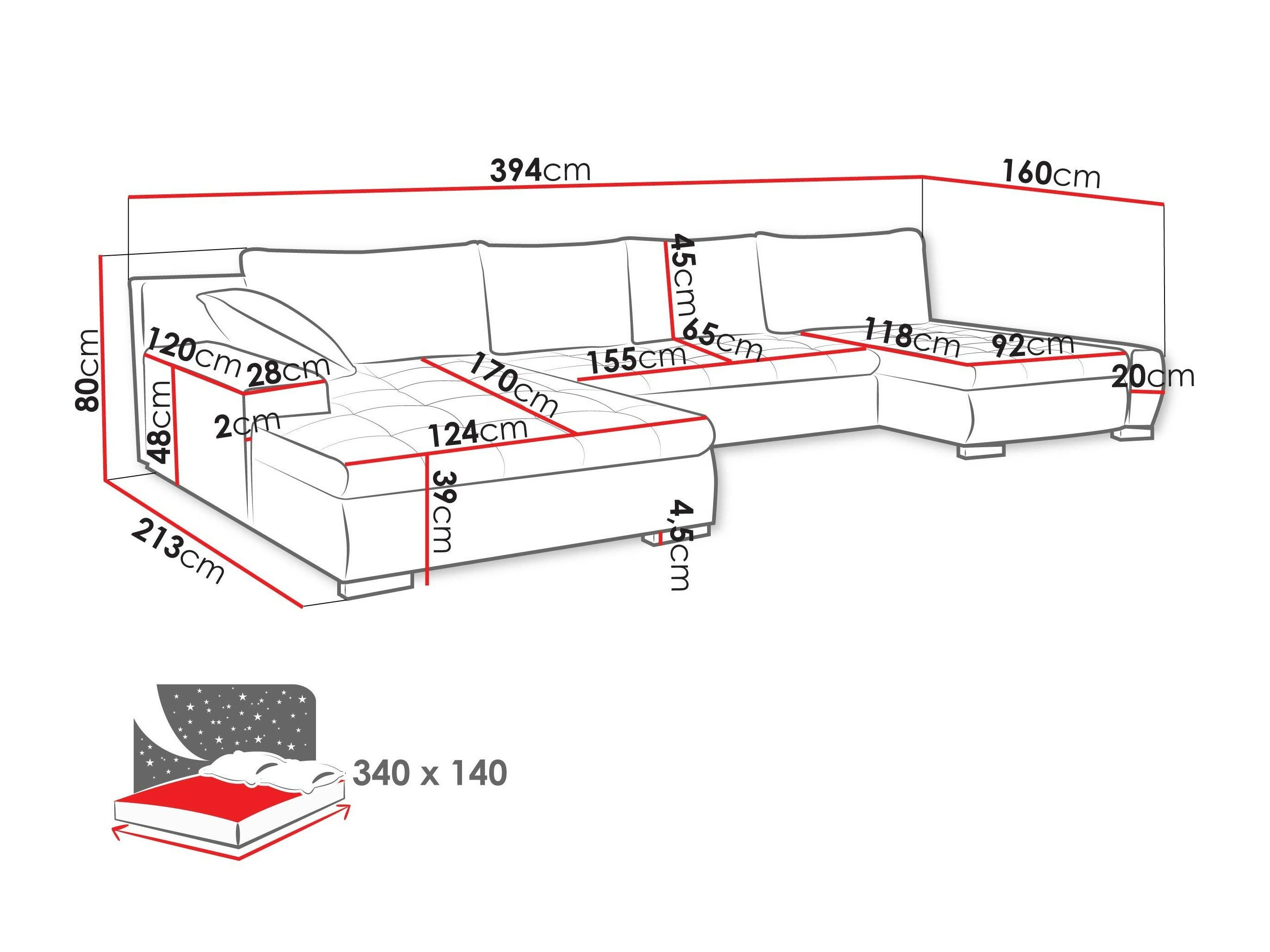 Hjørnesofa Comfivo 248 (Otusso 04 + Sorriso 04 + Otusso 04)