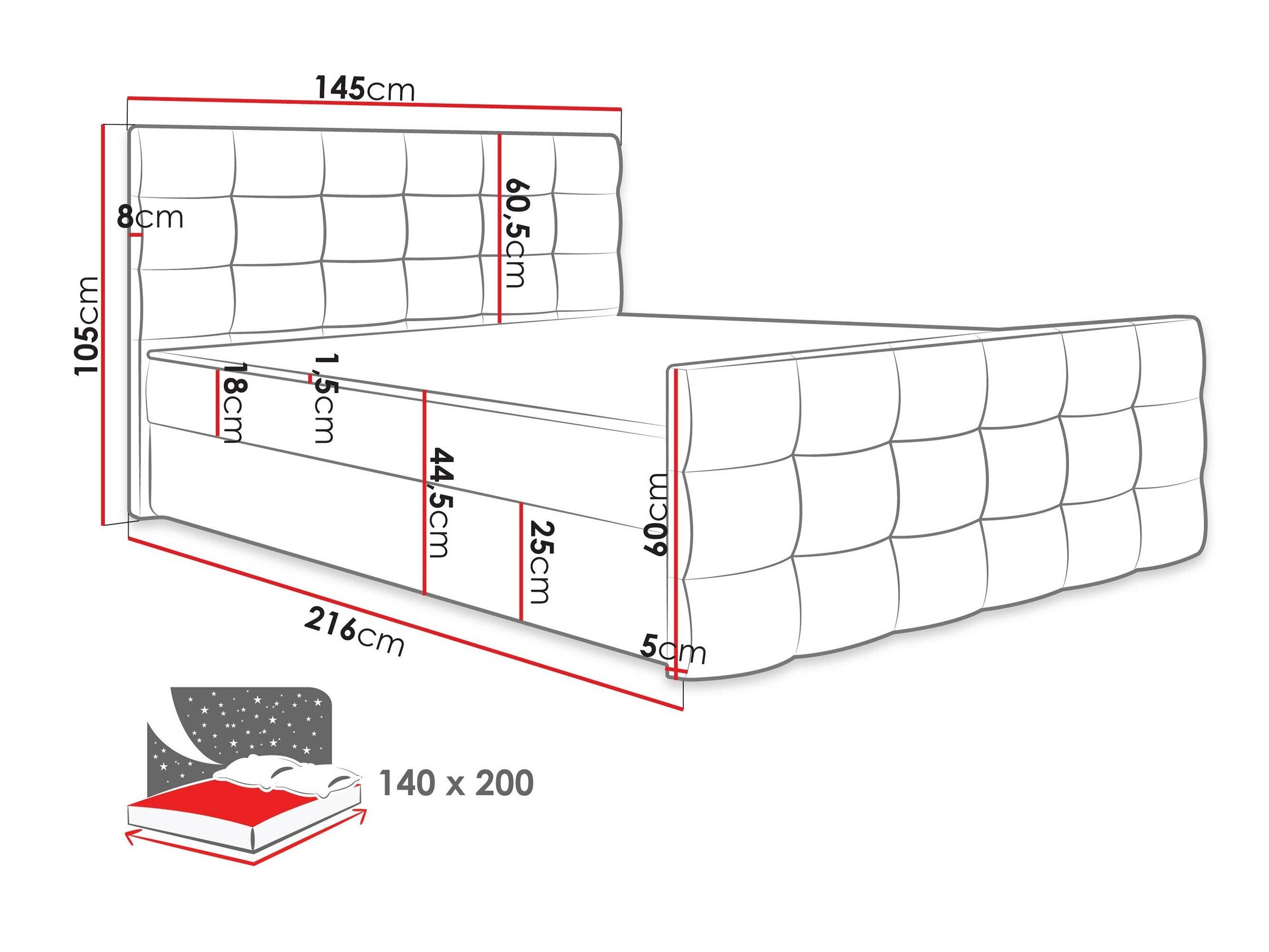 Boxspring Memphis 113 (Rico 01)