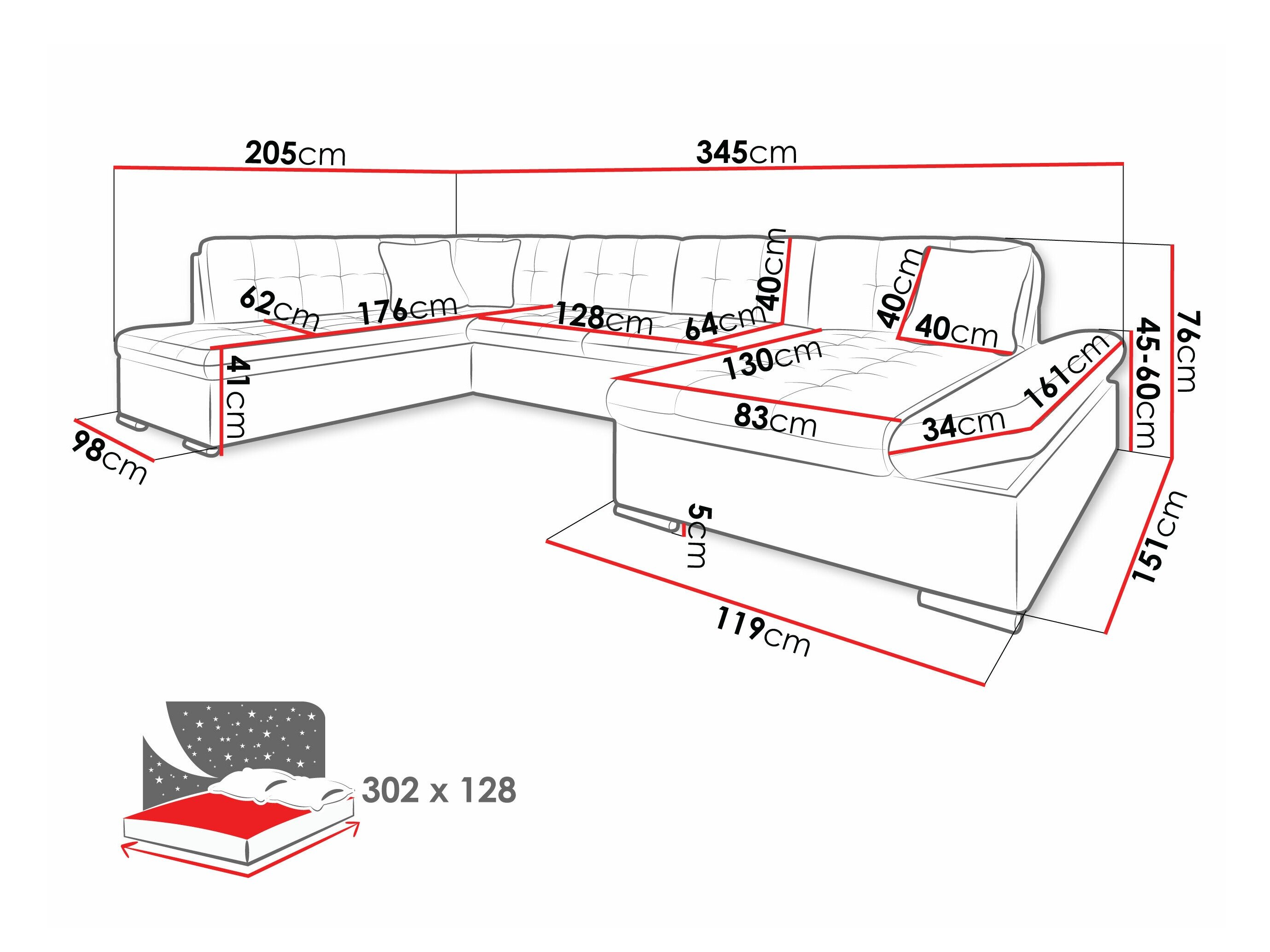 Hjørnesofa Comfivo 150 (Lawa 05)