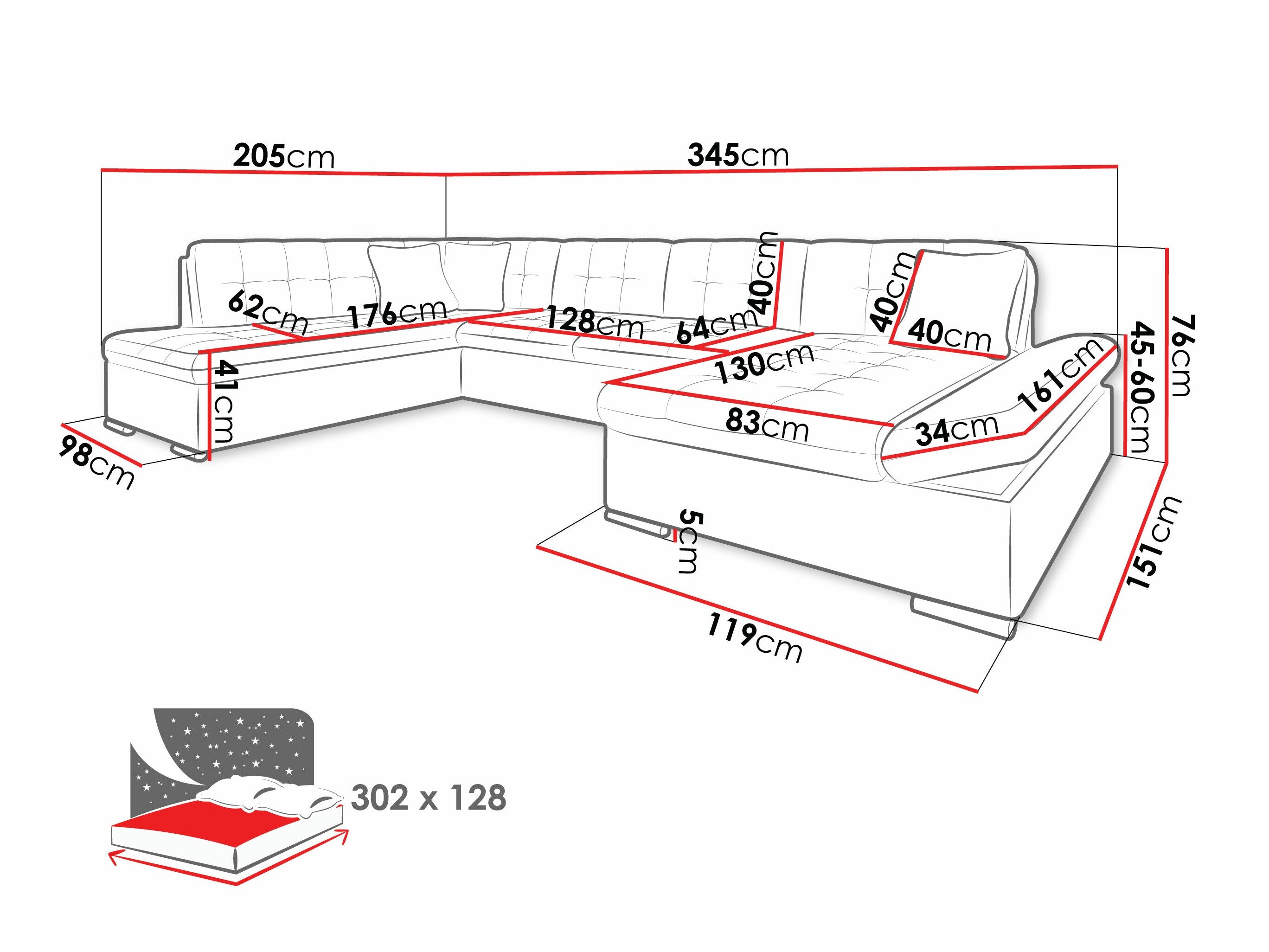 Hjørnesofa Comfivo 150 (Poso 110)