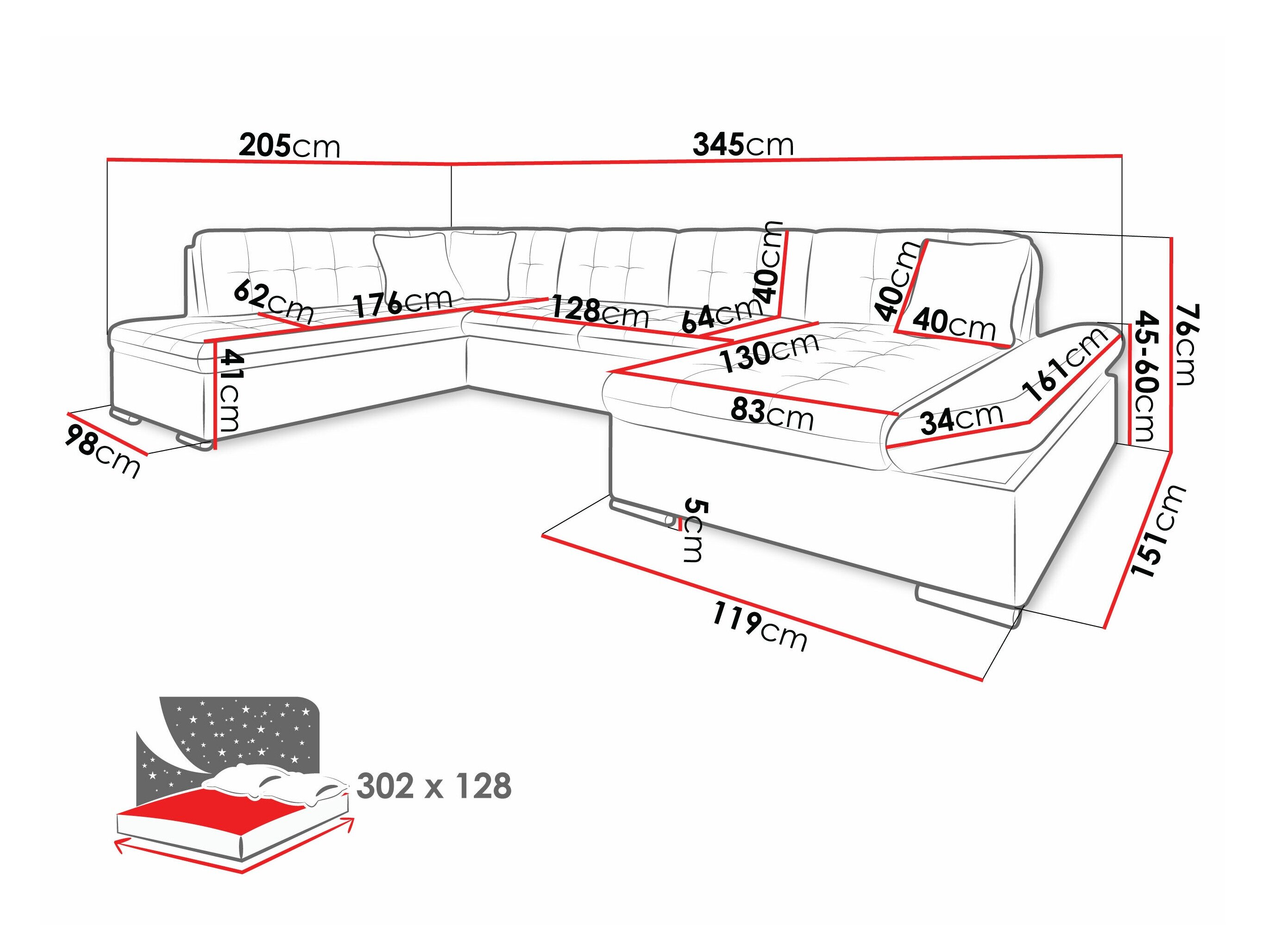 Hjørnesofa Comfivo Tilia I (Rico 12)