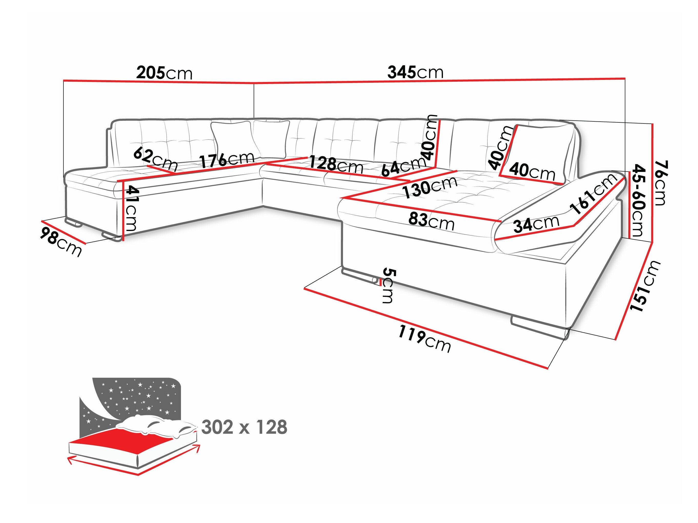 Hjørnesofa Comfivo Tilia II (Fragola 20)