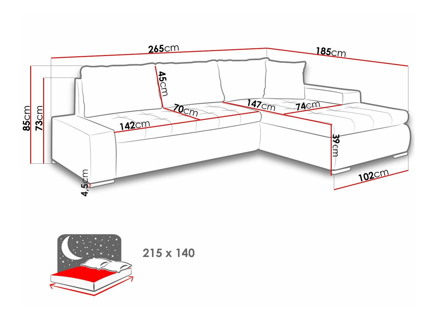 Hjørnesofa Comfivo Nitor I (Lux 05 + Lux 06)