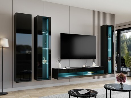 Stuemøbelsæt Venenou 116 (Sort + Blank sort)