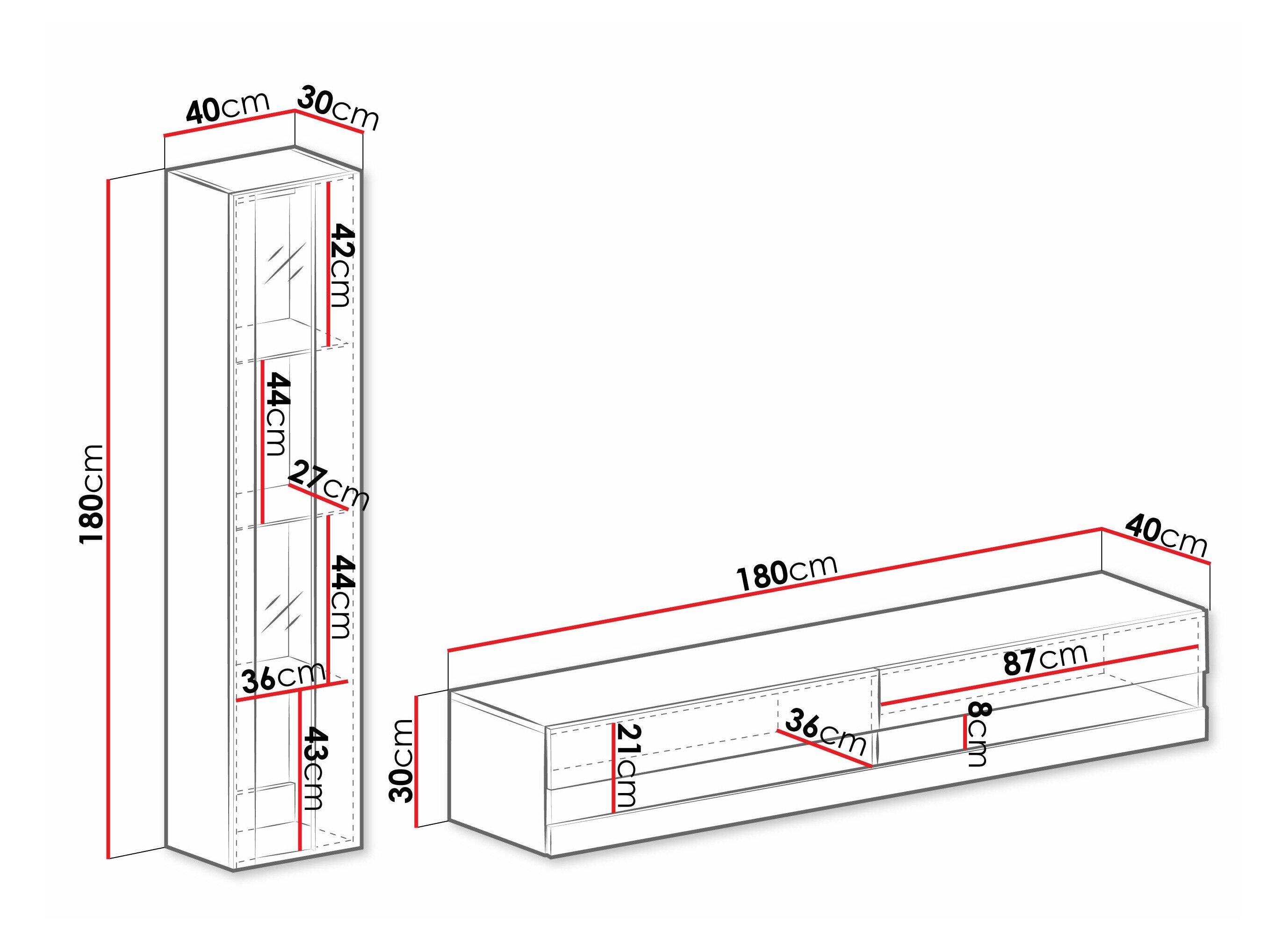 Stuemøbelsæt Venenou 118 (Hvid + Glansfuld hvid)