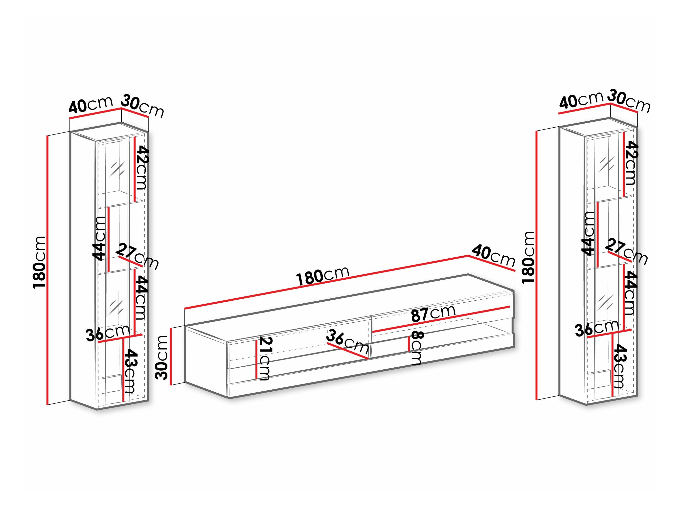 Stuemøbelsæt Vilrin V (Hvid + Glansfuld hvid)