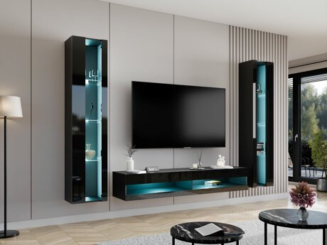 Stuemøbelsæt Vilrin V (Sort + Blank sort)