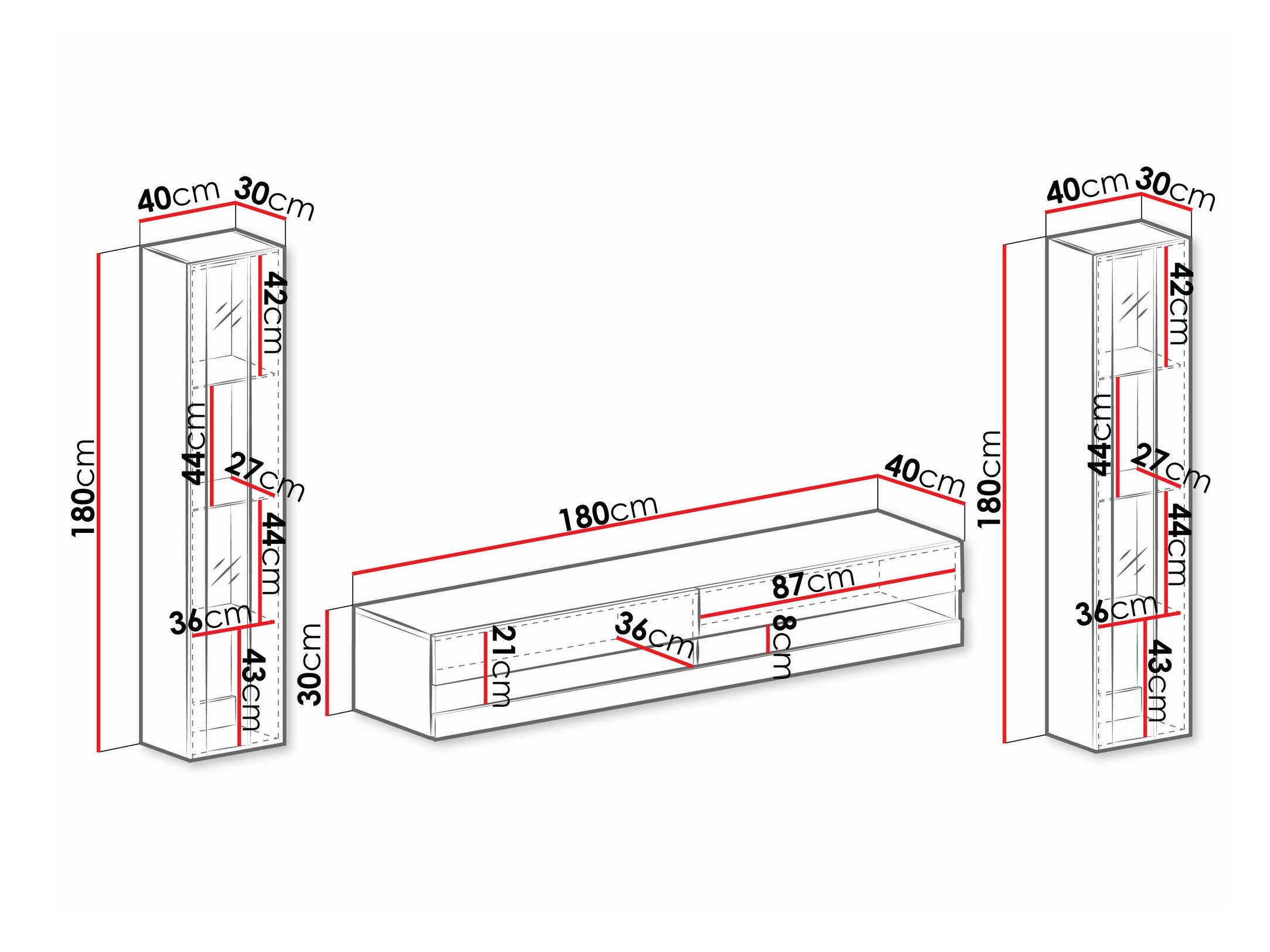 Stuemøbelsæt Vilrin V (Sort + Blank sort)