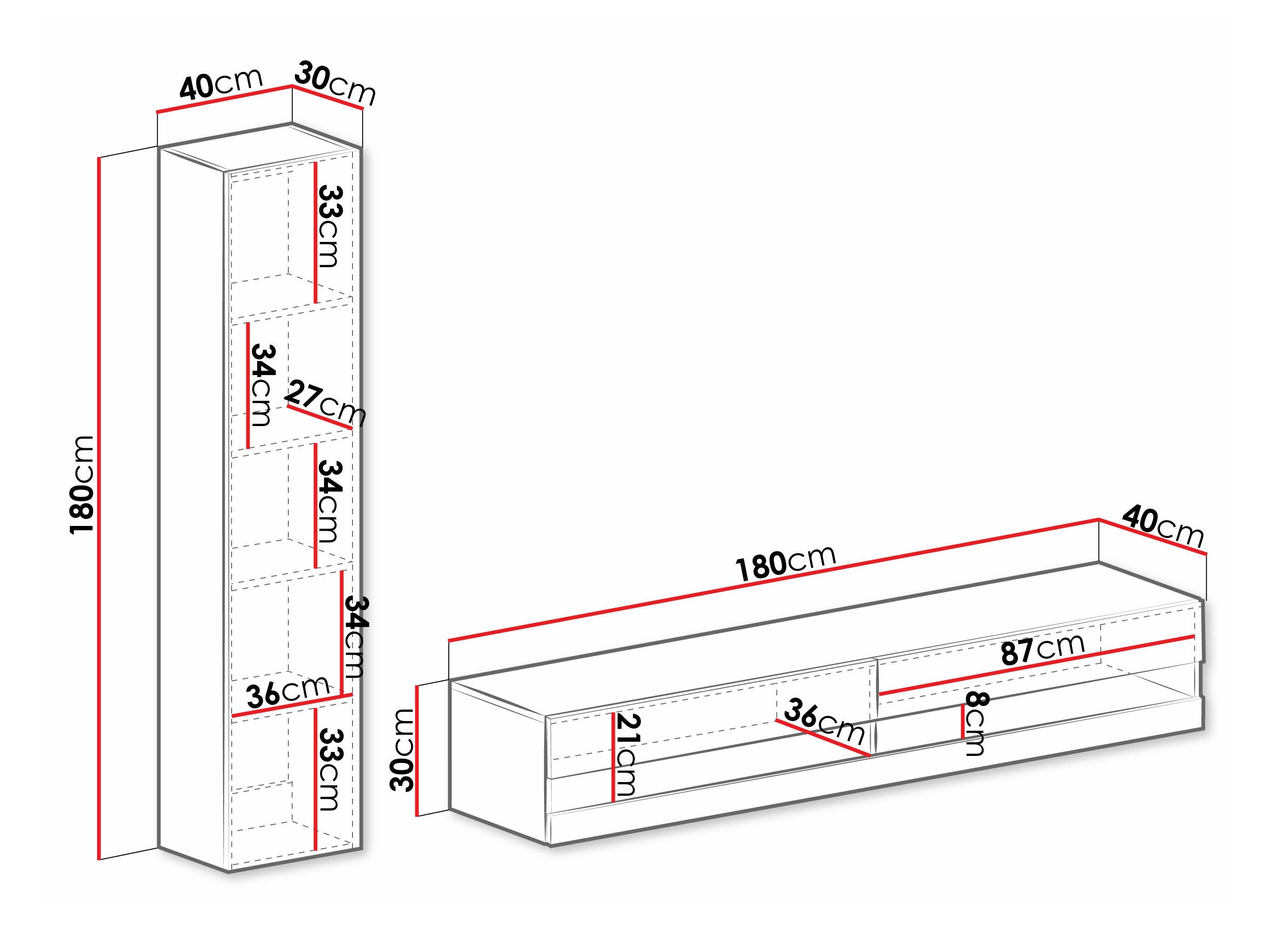 Stuemøbelsæt Vilrin VI (Sort + Blank sort)