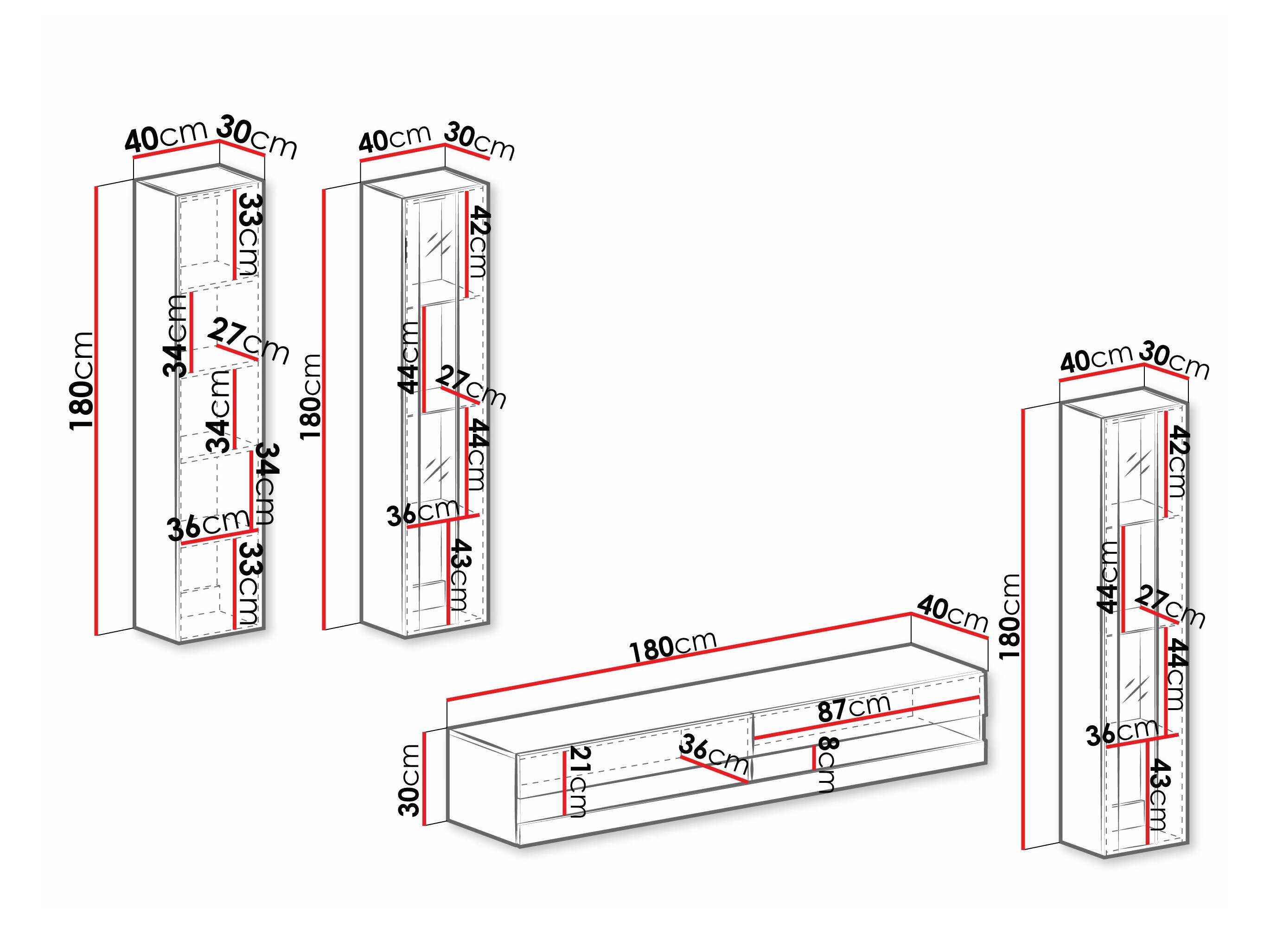 Stuemøbelsæt Vilrin VII (Sort + Blank sort)