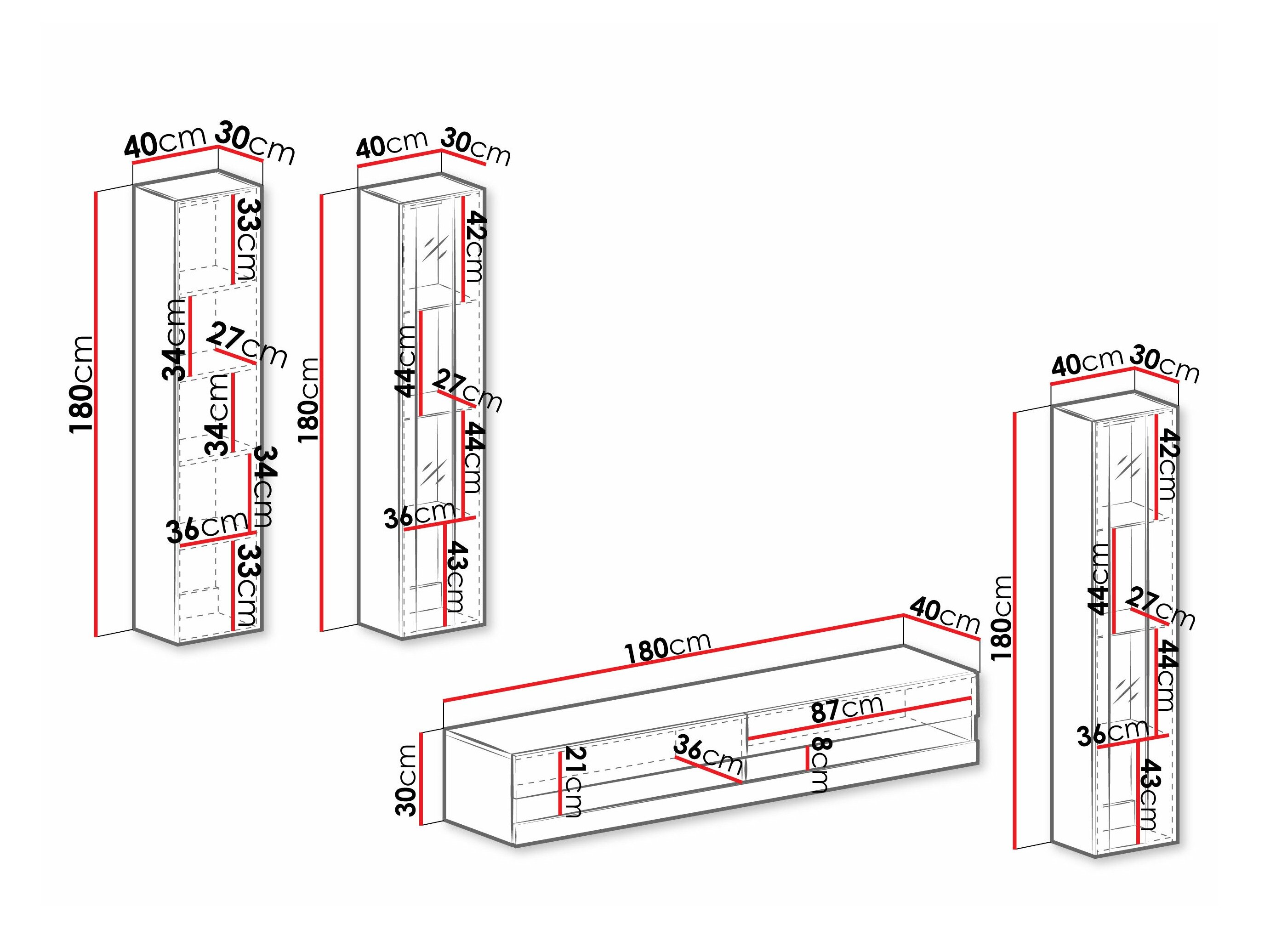 Stuemøbelsæt Vilrin VII (Sort + Blank sort)