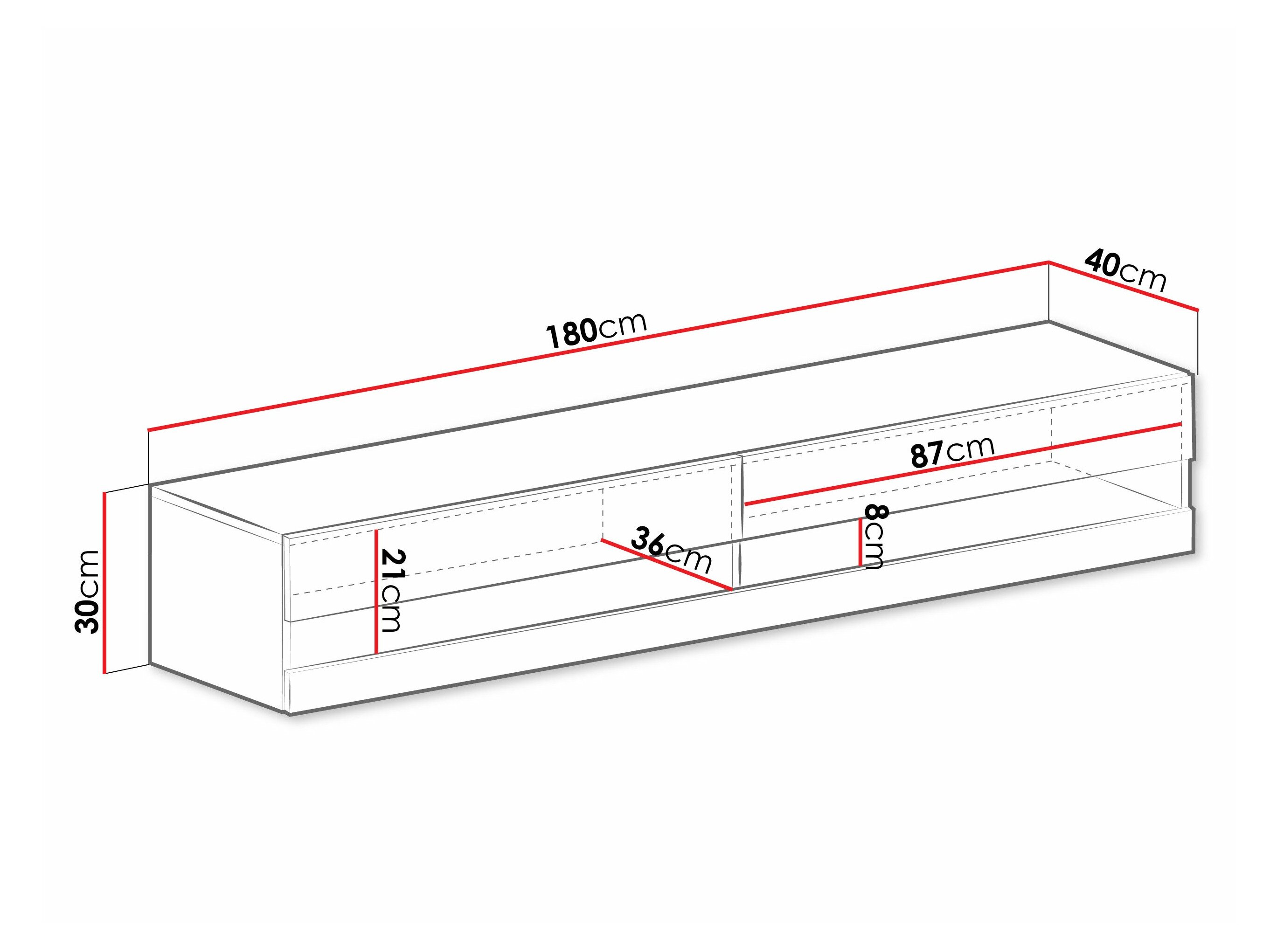 TV-bord Venenou 120 (Hvid + Glansfuld hvid)