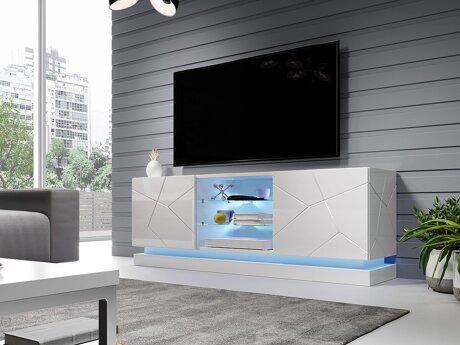 TV-meubel Linar (Wit + Glanzend wit)