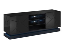 TV-meubel Linar (Zwart + Glanzend zwart)