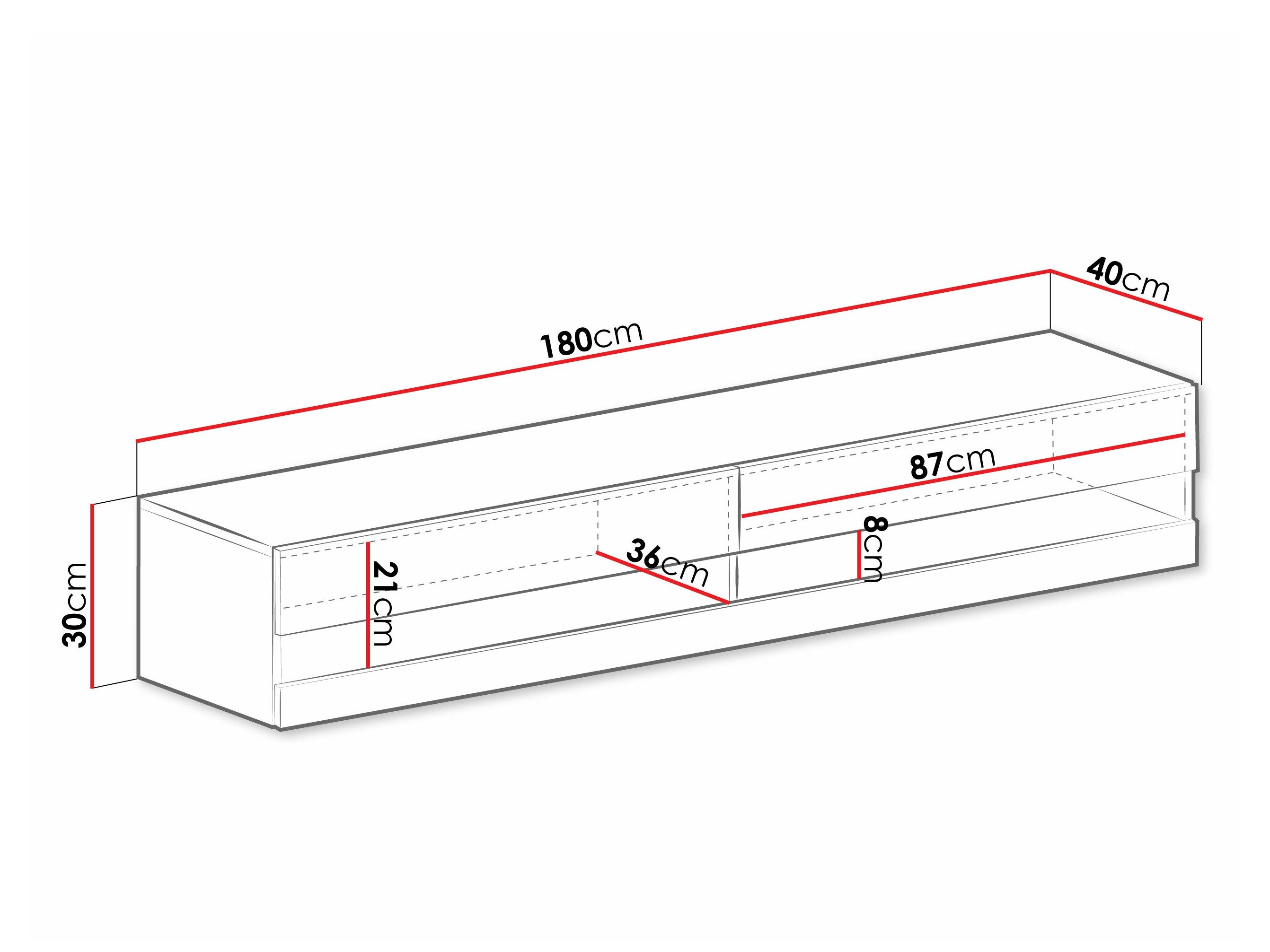 TV-meubel Vilrin (Wit + Glanzend wit)