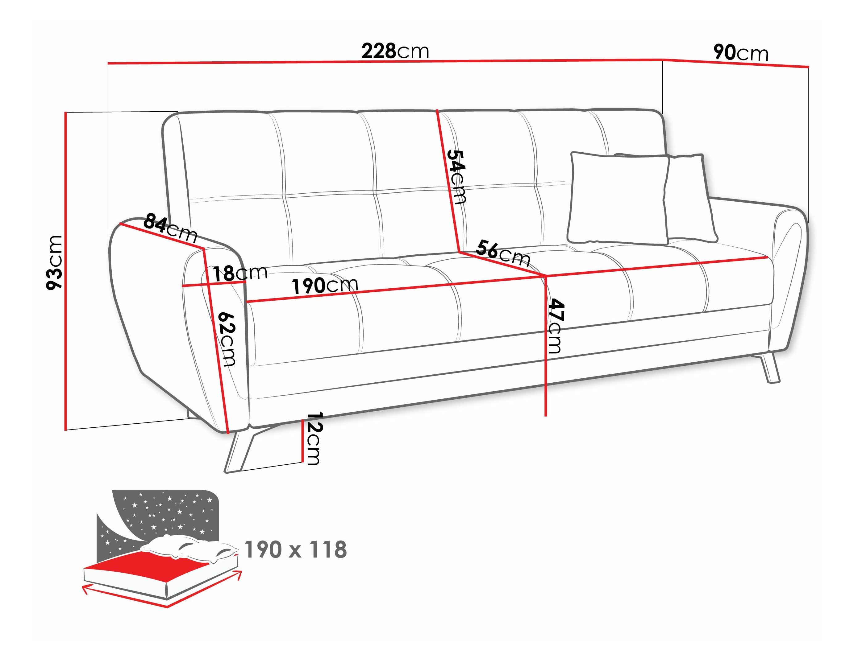 Sovesofa Columbus 156 (Prima 13 + Crown 17)