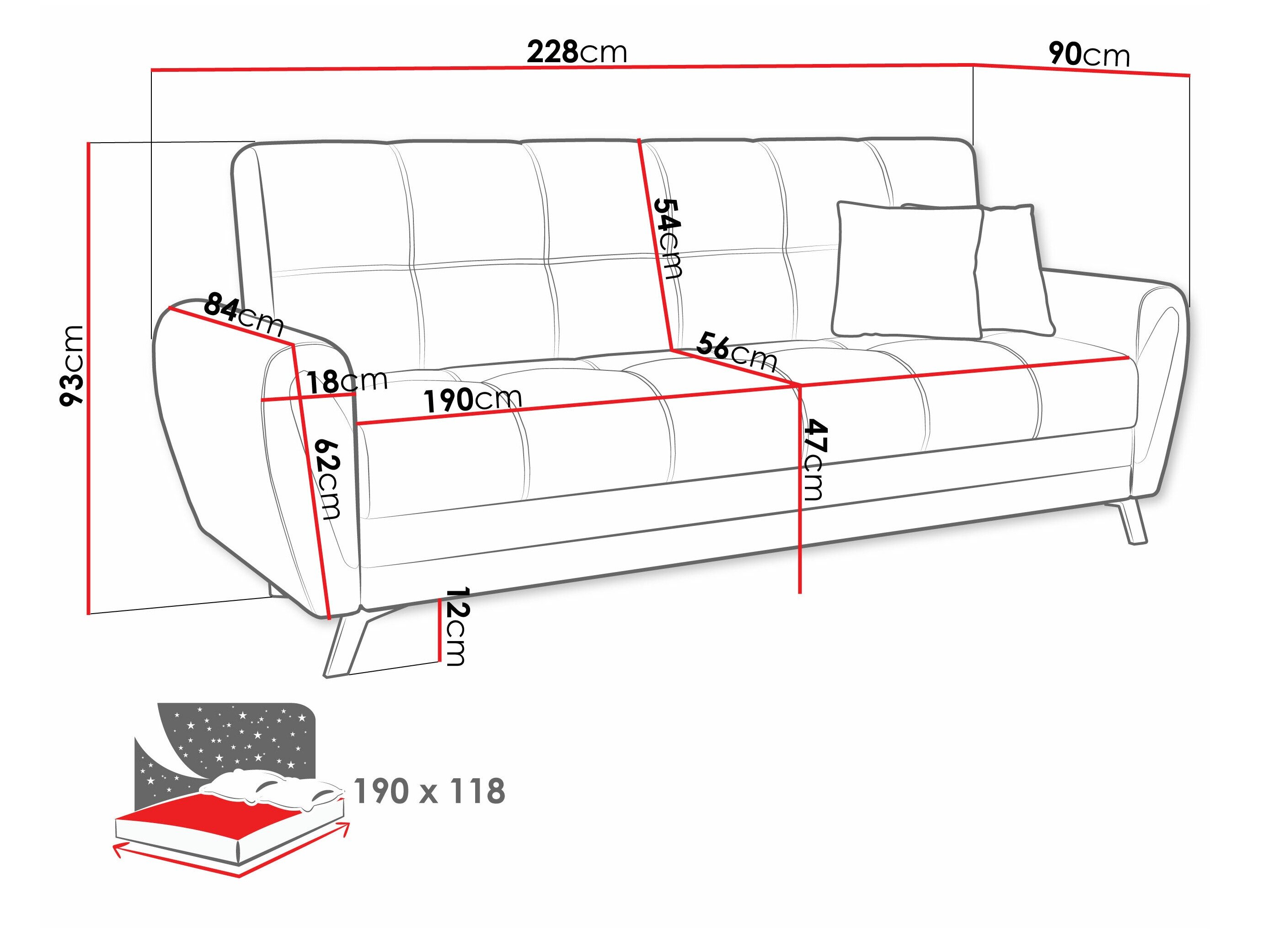 Sovesofa Columbus 156 (Zetta 304 + Aragon 93)
