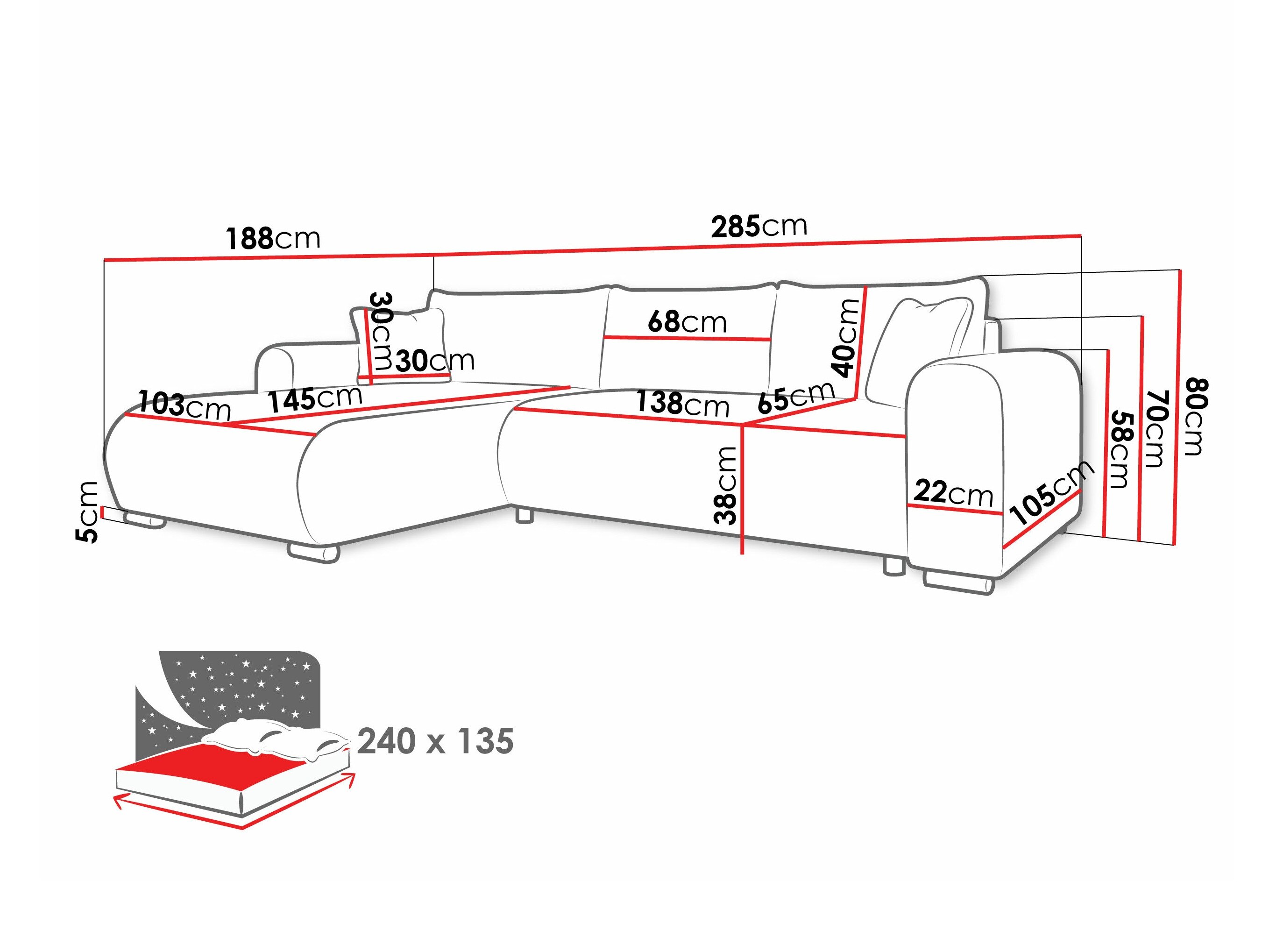Hjørnesofa Comfivo 410 (Coral 45)