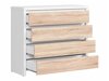 Ladekast Nolroma 105 (Wit + Sonoma eik)