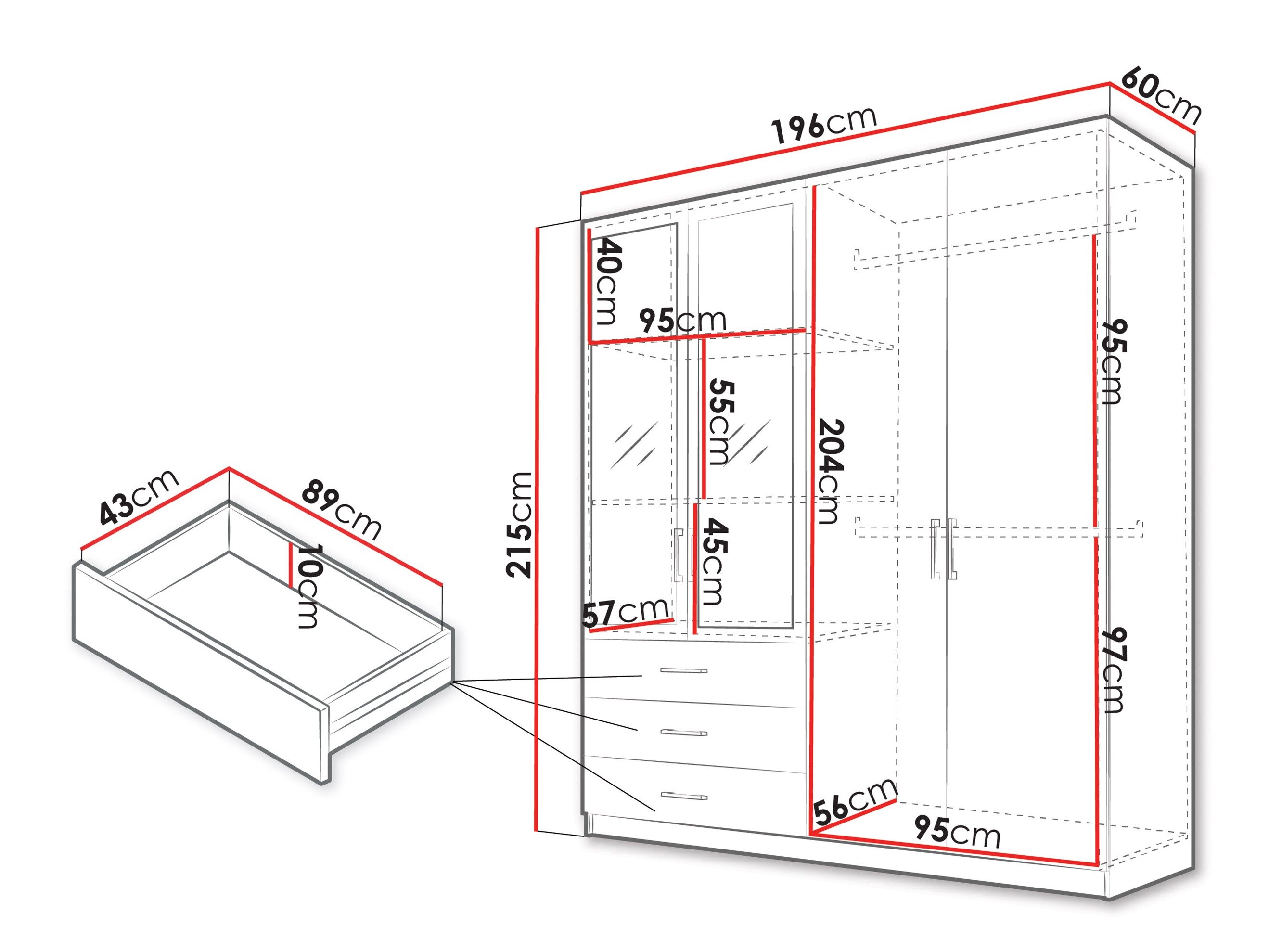 Garderobeskab Fungar (Hvid)