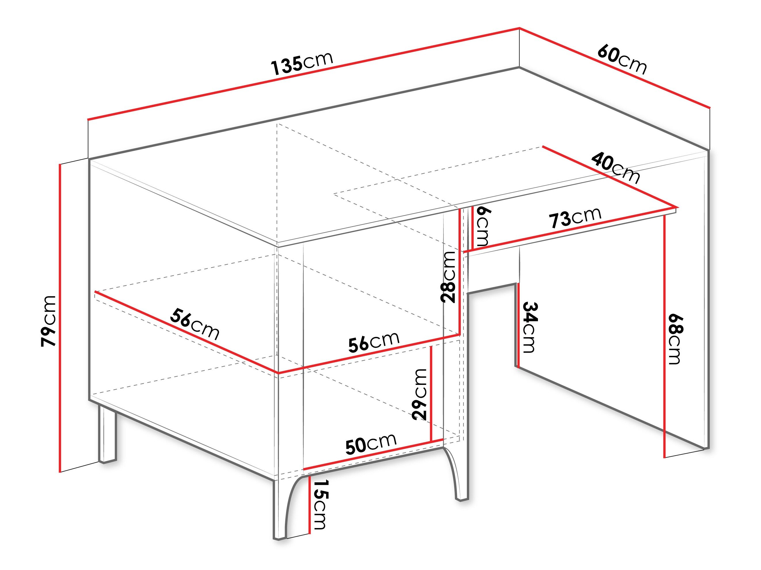 Skrivebord Mavtoru 108 (Sort)