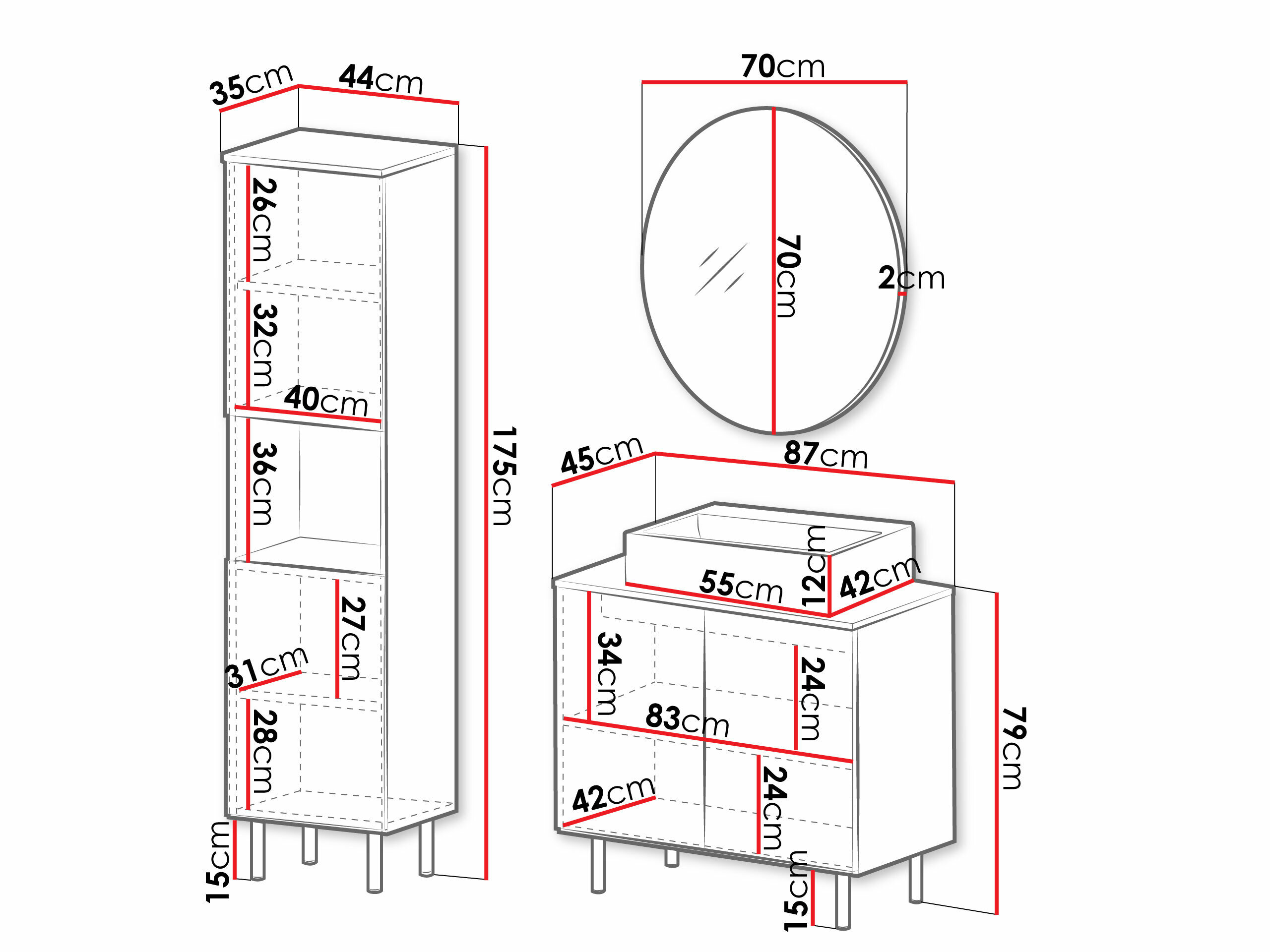 Badeværelsessæt Decus III (Sort)
