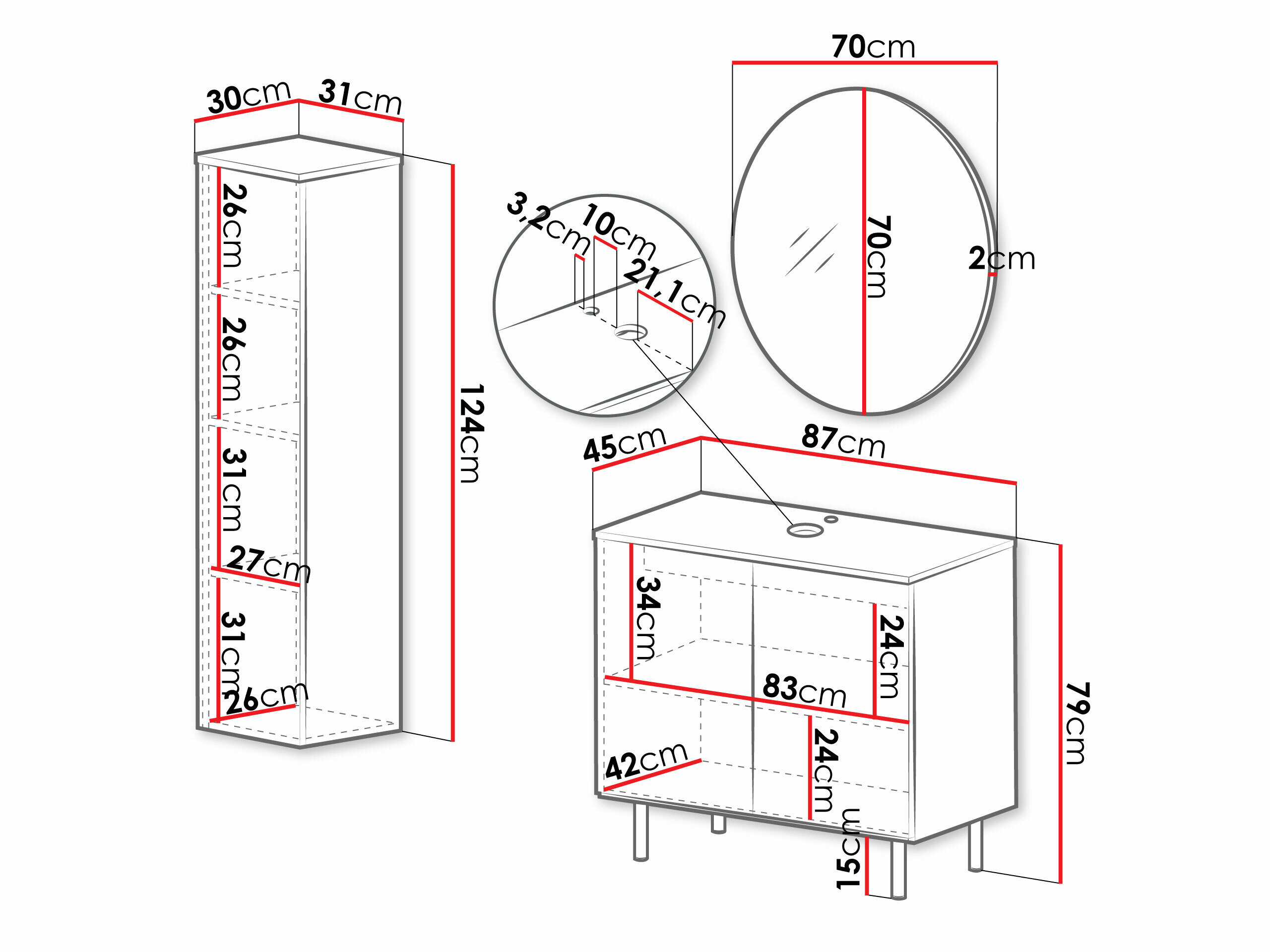 Badeværelsessæt Decus II (Sort)