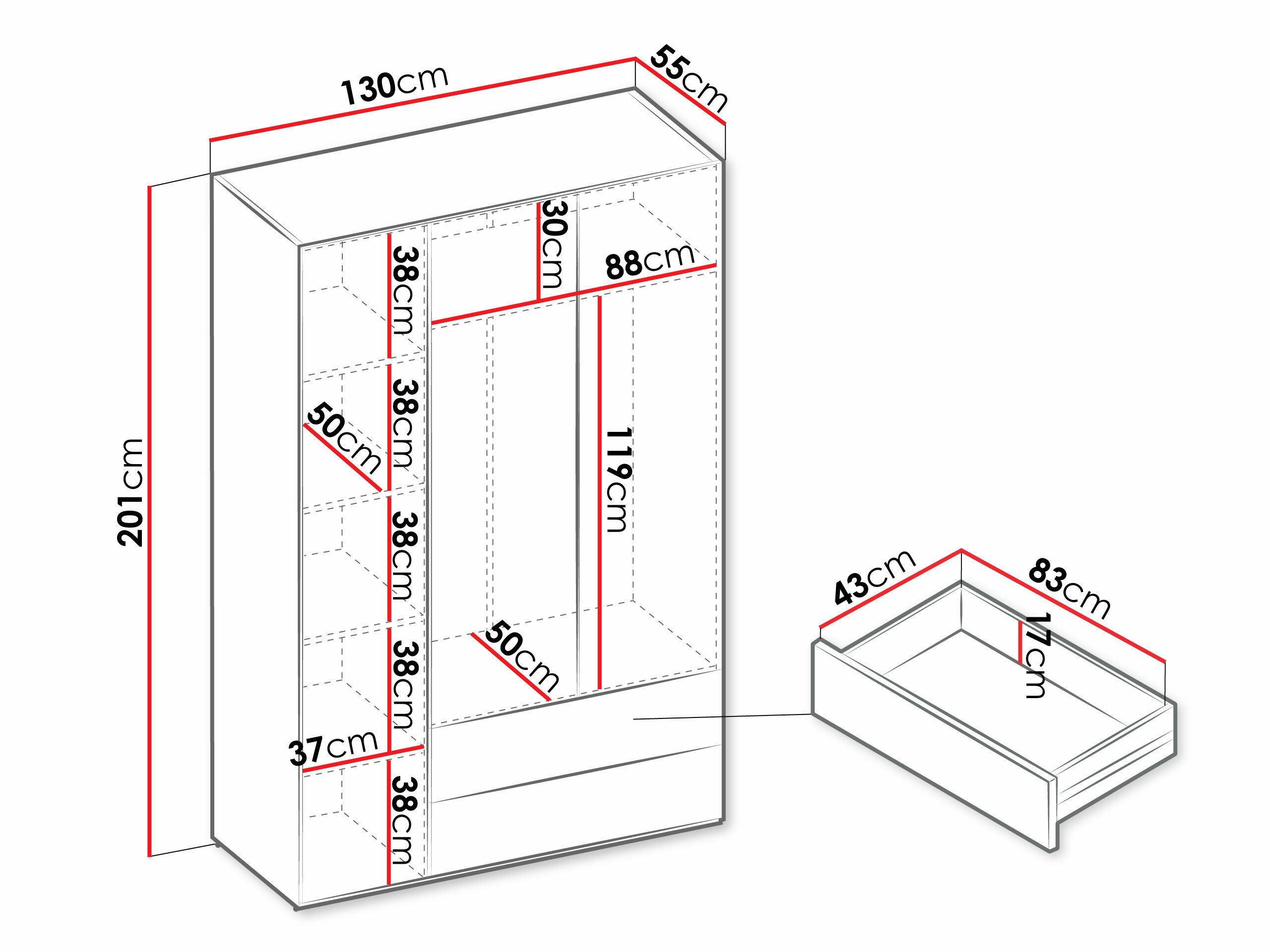 Garderobeskab Tivseva 100