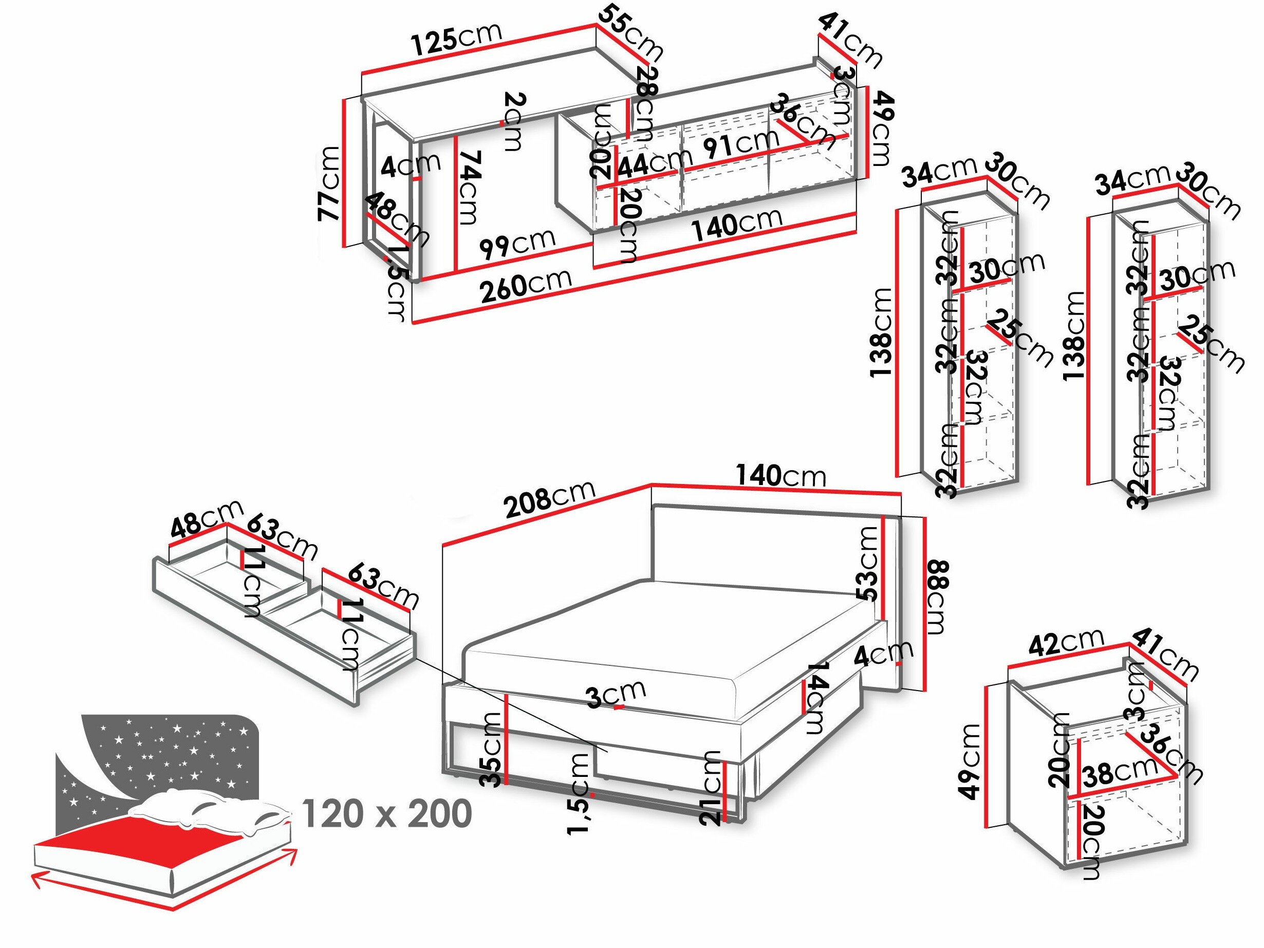 Soveværelsessæt Tivseva 114