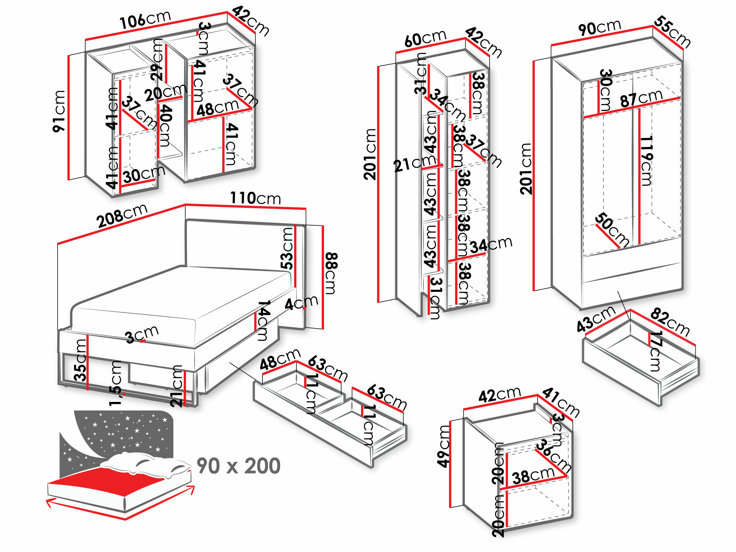 Soveværelsessæt Tivseva 114