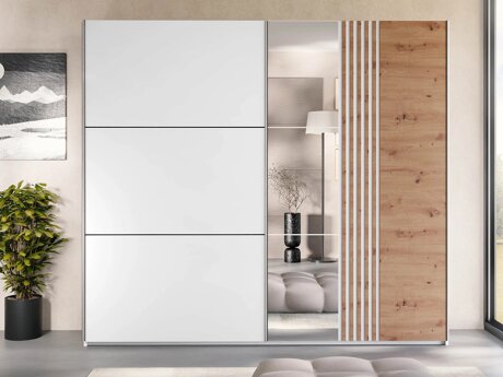 Garderobeskab Honolulu 254 (Hvid + Wotan eg)