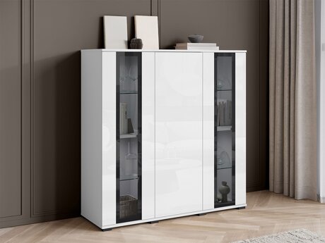Dressoir Torcame 100 (Wit + Glanzend wit)