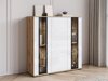 Dressoir Torcame 100 (Wotan eik + Glanzend wit)