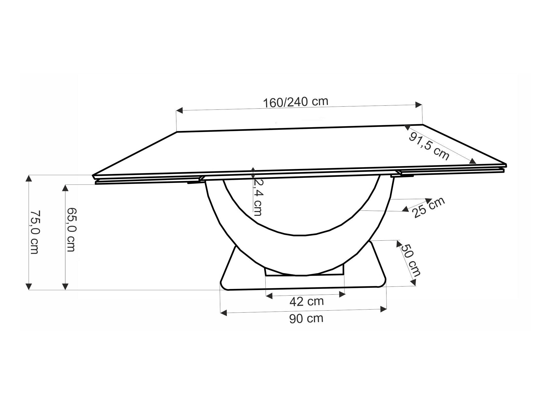 Tafel Houston 2090
