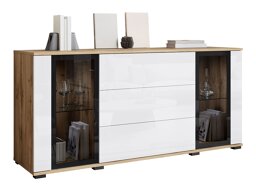 Commode Torcame 101 (Chêne wotan + Blanc brillant)