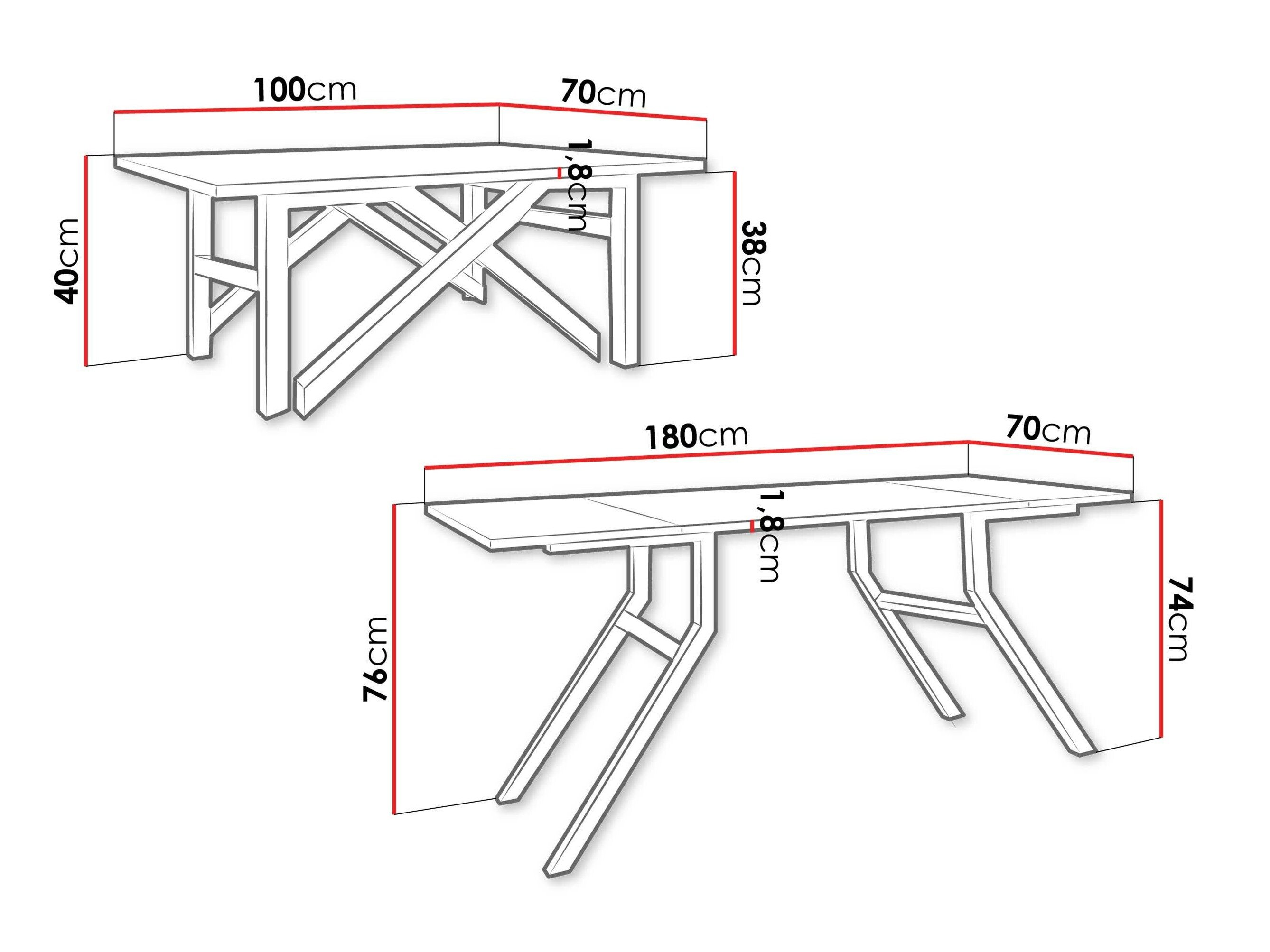 Transformeerbare salontafel Oswego 151 (Grafiet + Zwart)