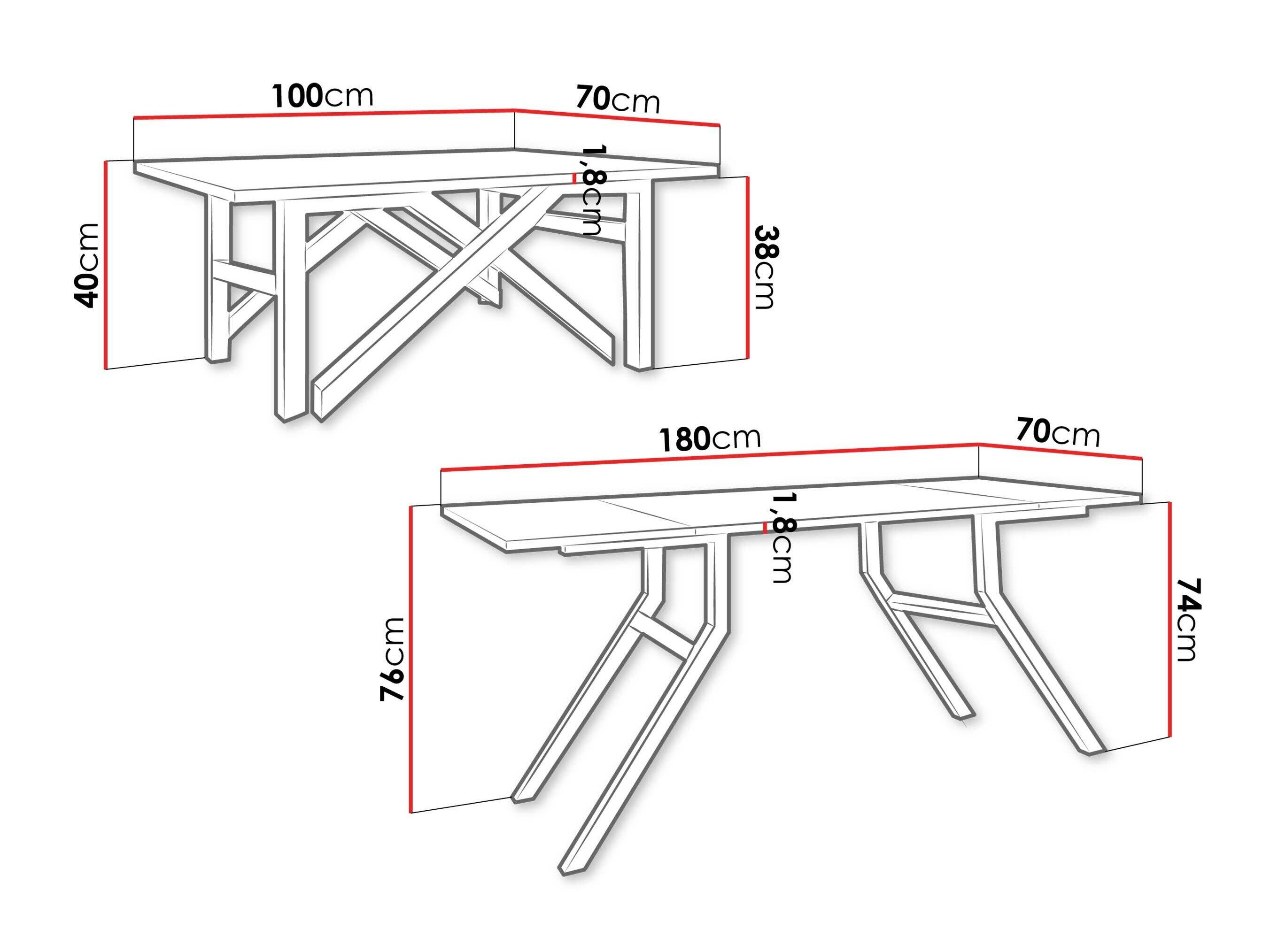 Transformeerbare salontafel Oswego 151 (Notenhout + Zwart)