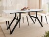 Transformeerbare salontafel Oswego 151 (Wit marmer + Zwart)