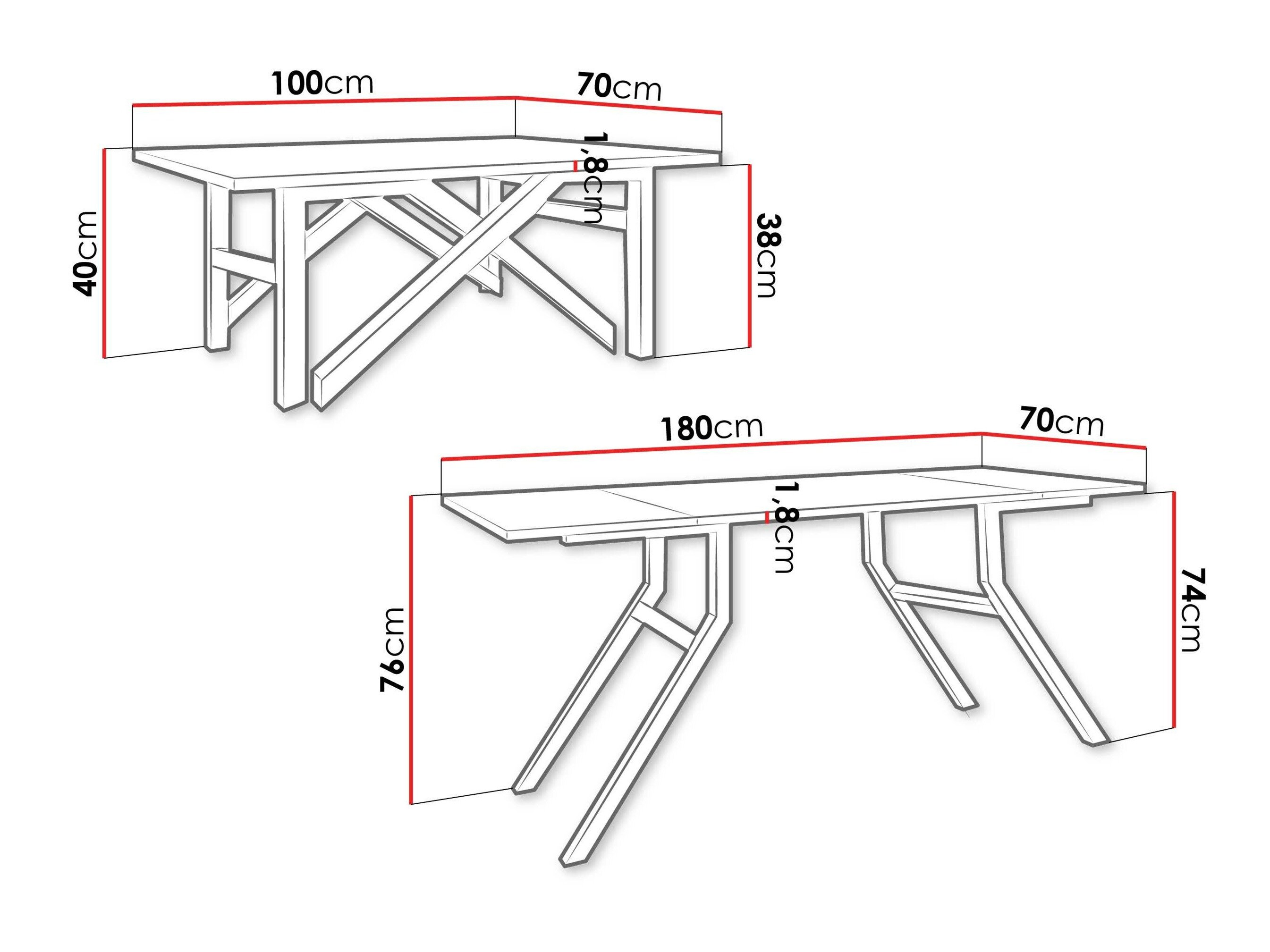 Transformeerbare salontafel Oswego 151 (Zwart marmer + Zwart)