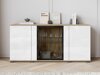 Dressoir Torcame 102 (Wotan eik + Glanzend wit)