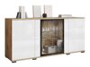 Dressoir Torcame 102 (Wotan eik + Glanzend wit)
