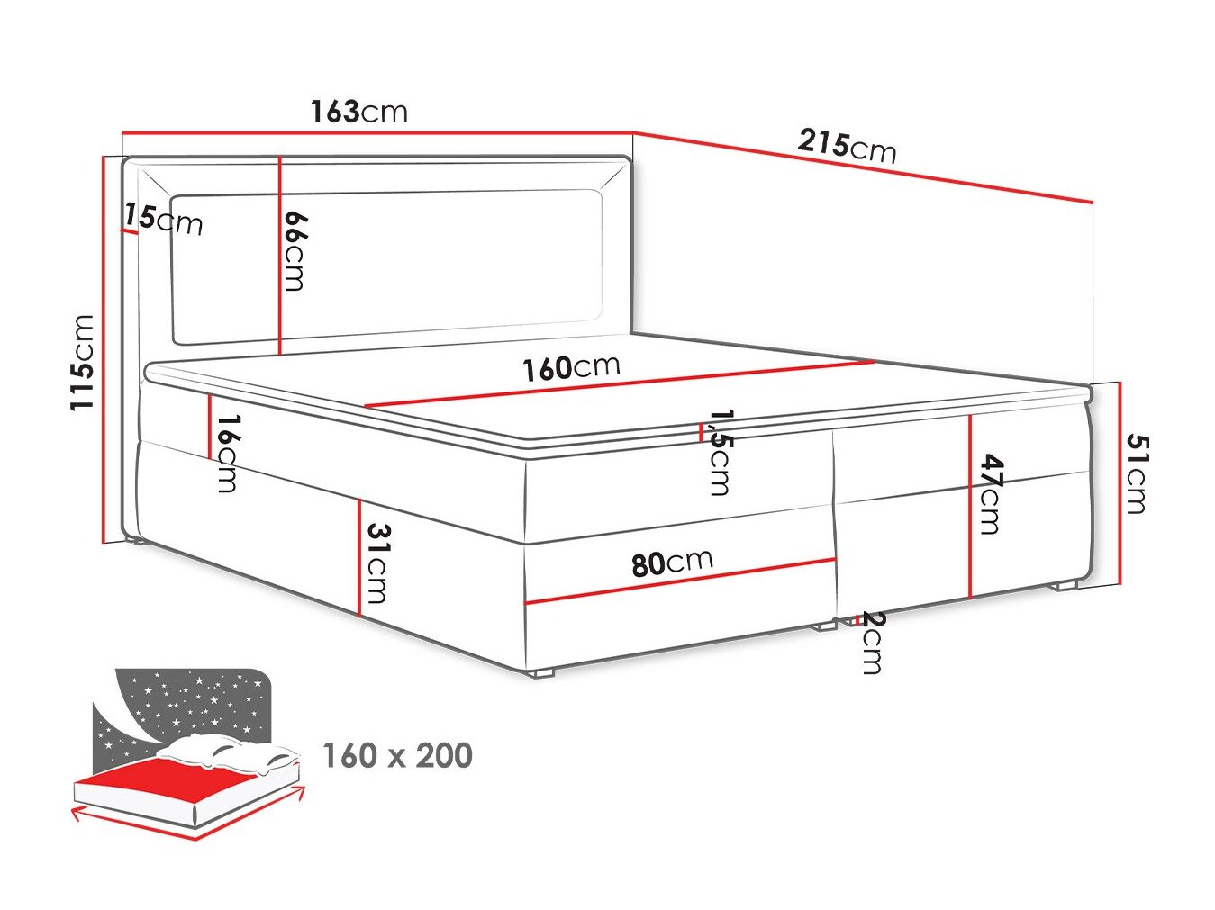 Boxspring Pomona 112 (Victoria 14 863)