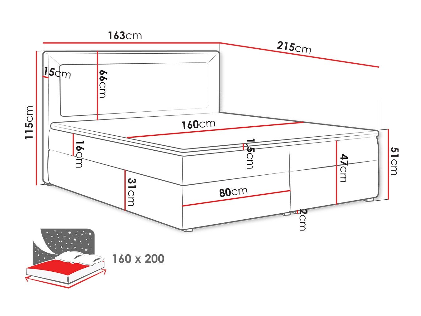 Boxspring Pomona 112 (Victoria 14 864)