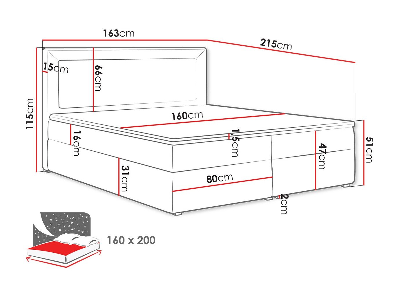 Boxspring Pomona 112 (Victoria 14 865)