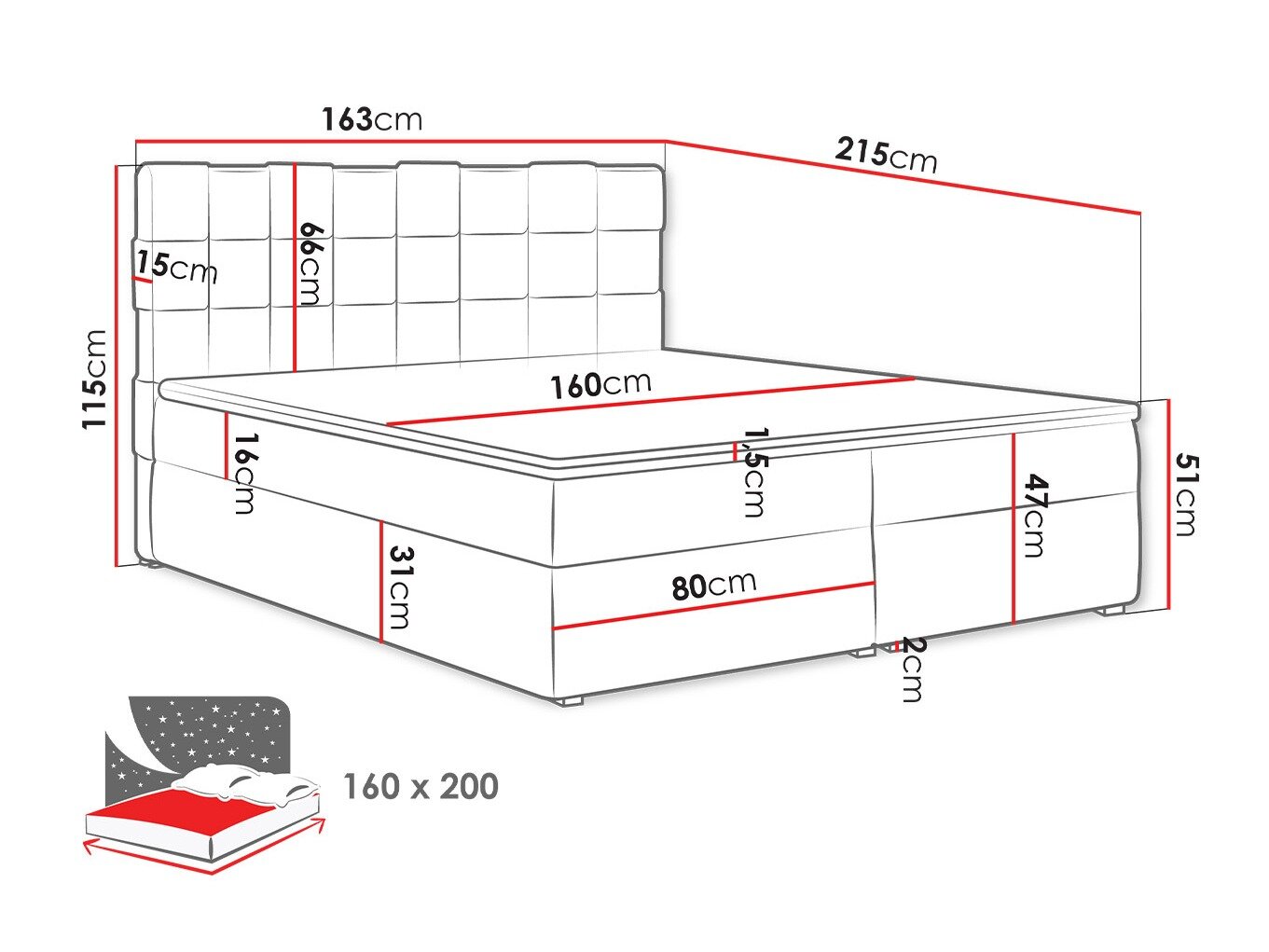 Boxspring Pomona 117 (Kronos 02)