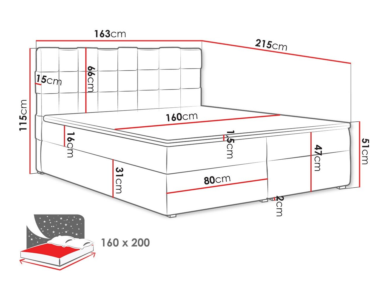 Boxspring Pomona 117 (Kronos 09)