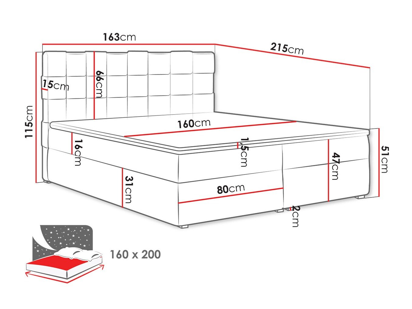 Boxspring Pomona 117 (Kronos 35)