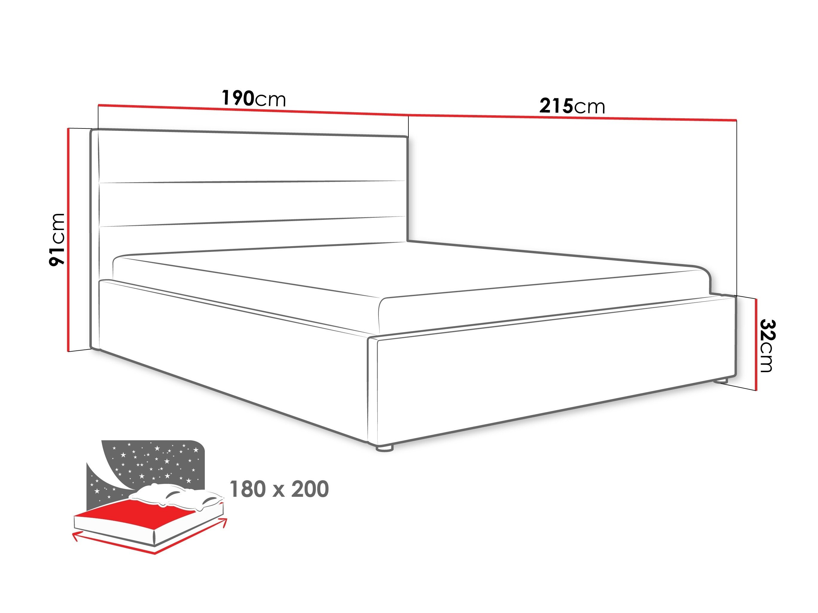 Seng Comfivo 454 (Grå)
