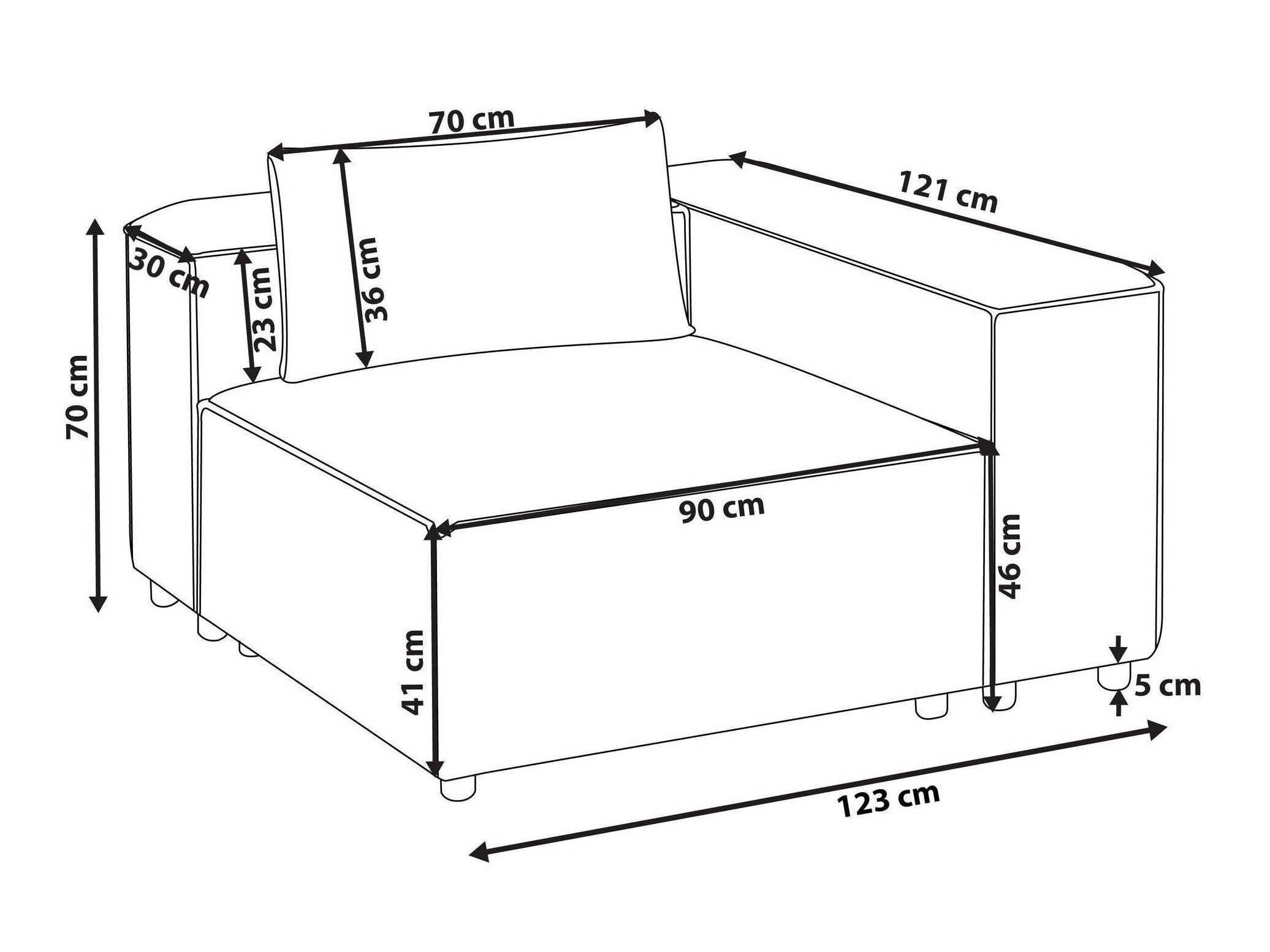 Modulaarne istumisnurk Avialu 104 (Must)