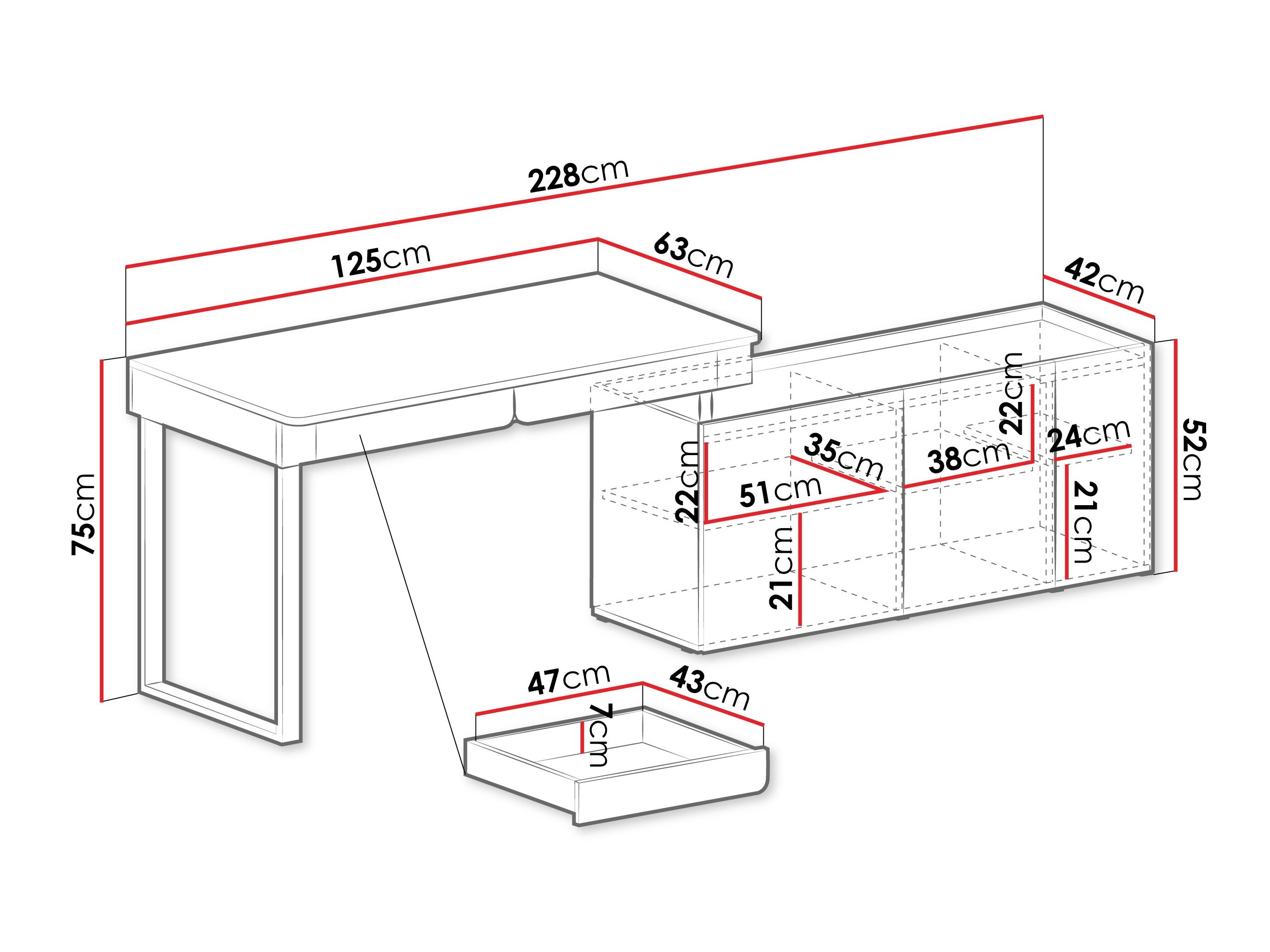 Hjørneskrivebord Fiosono 110 (Støvet grøn + Egetræ)